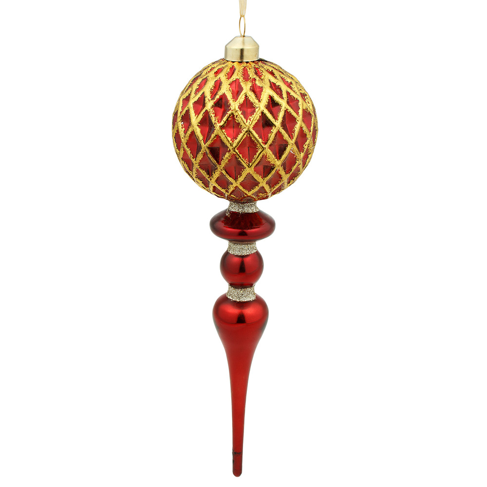 Glass christmas decoration, Red