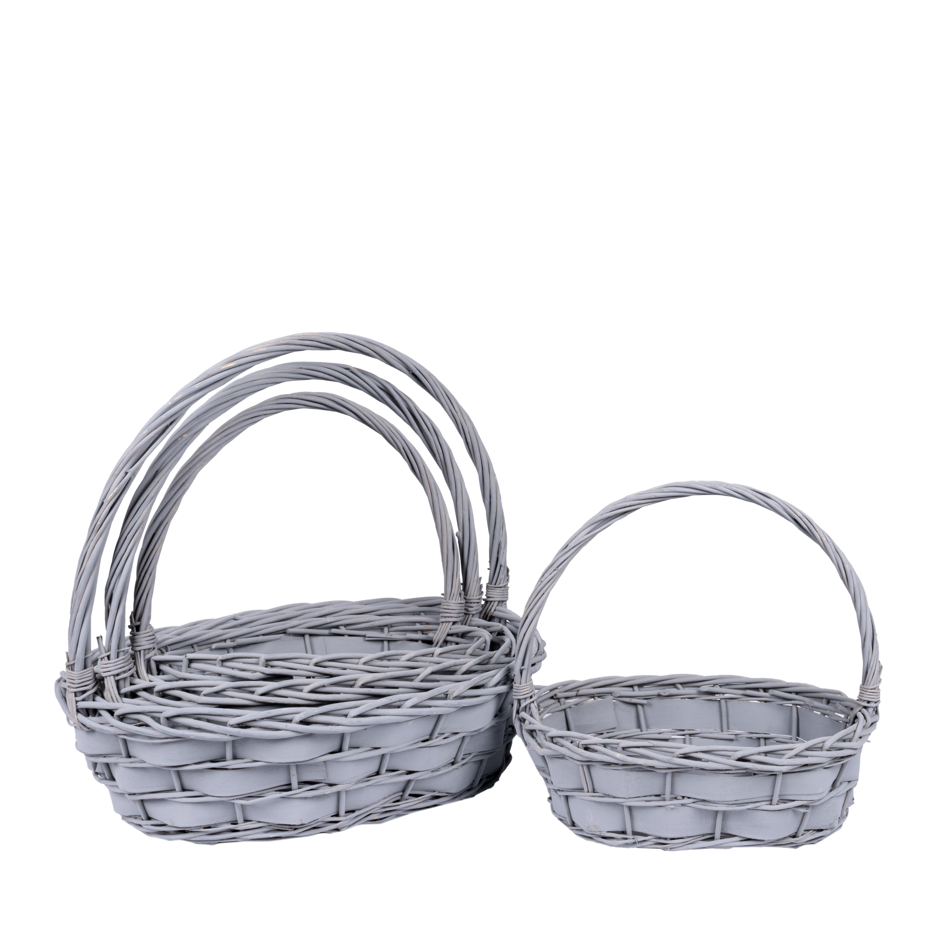 Willow baskets 48x38xH14, 41x33xH13,5, 37x29xH12, 32x23xH11cm 4pcs