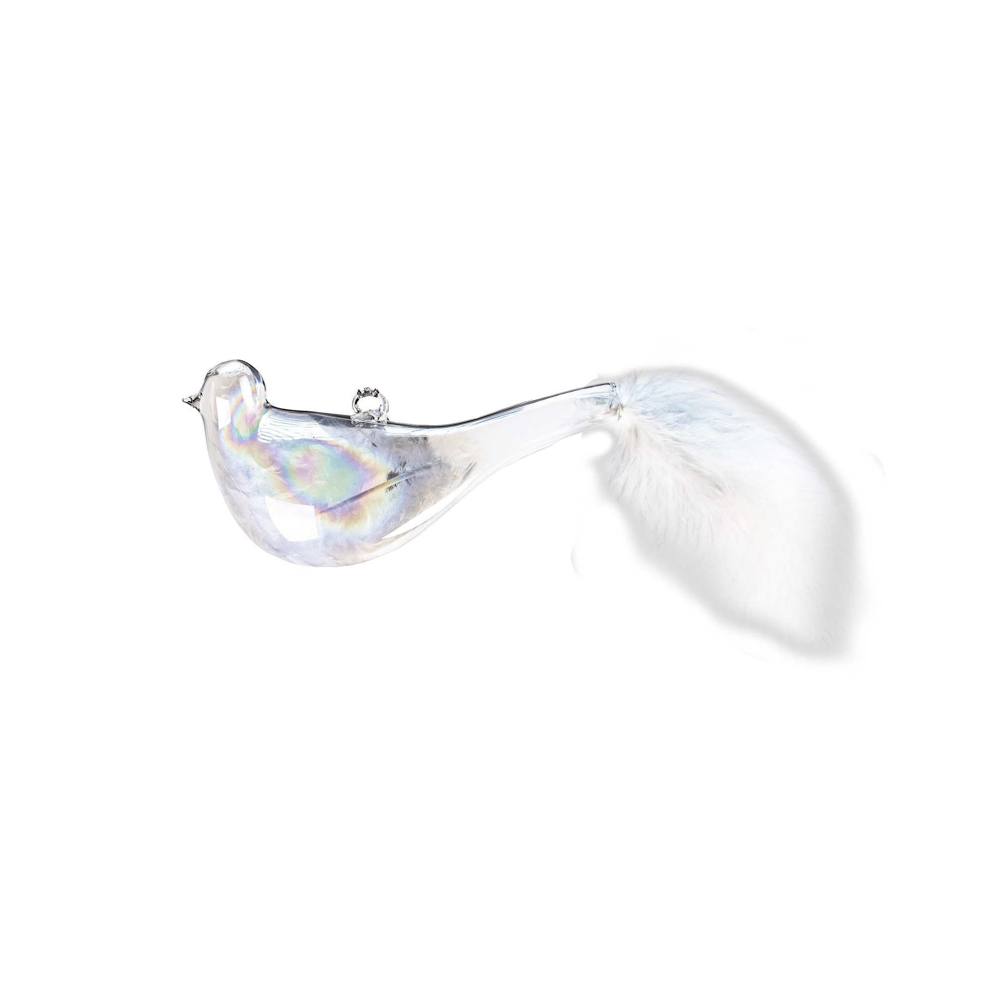 Christmas tree decoration Bird Glass, White