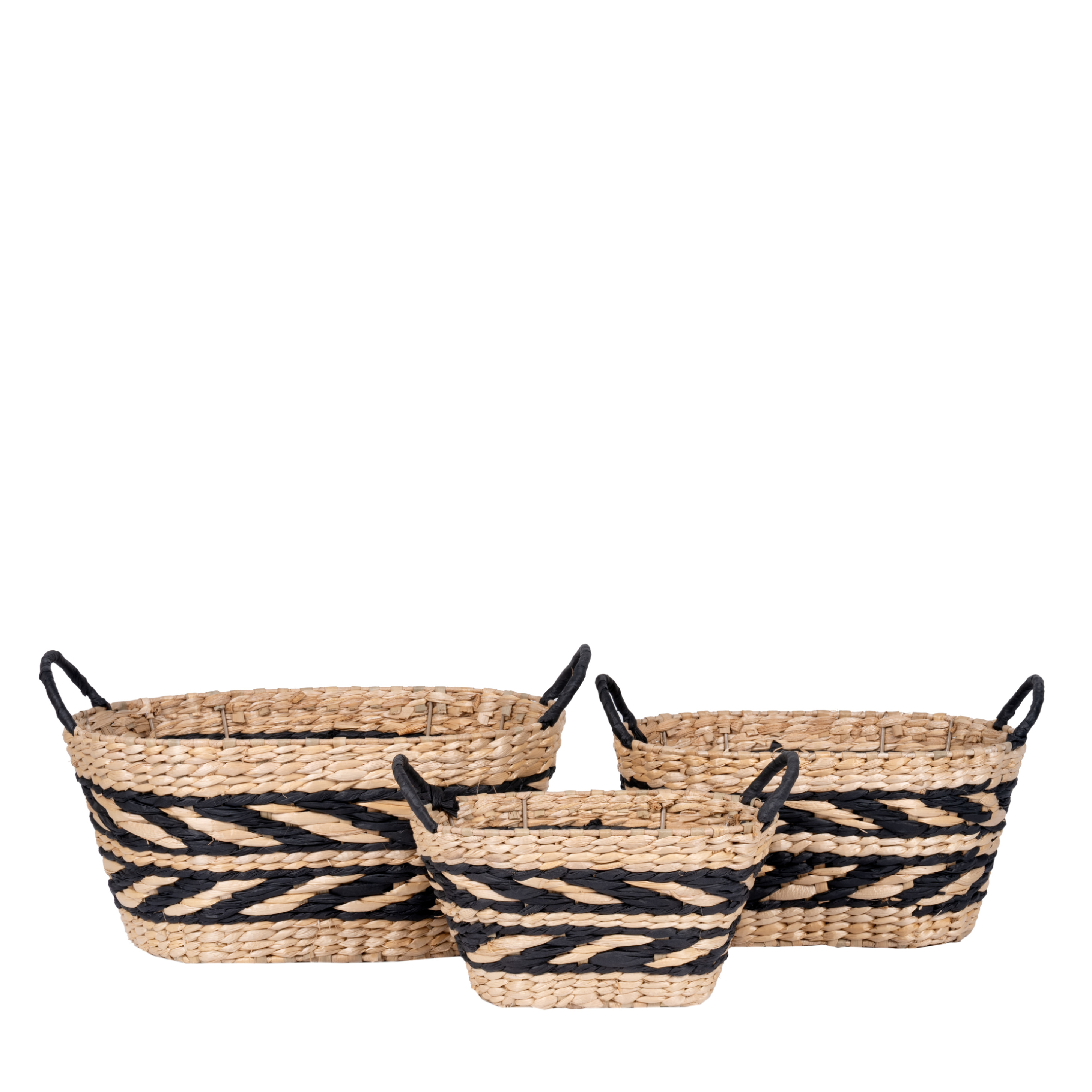 Seagrass baskets 27x16xH14, 32x22xH16, 38x28xH16cm 3pcs