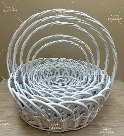 Willow baskets, 5pcs, 30x24xH34, 36x29xH35, 41x34xH43, 50x43xH47, 57x48xH53cm