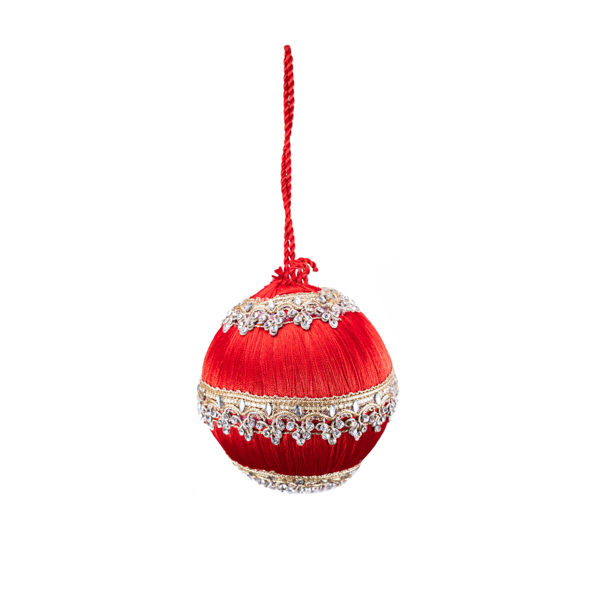 Silk christmas Ball and tassel, Red