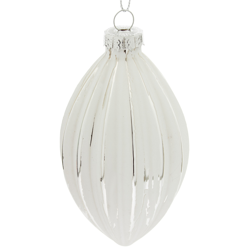 Glass christmas Olive, White