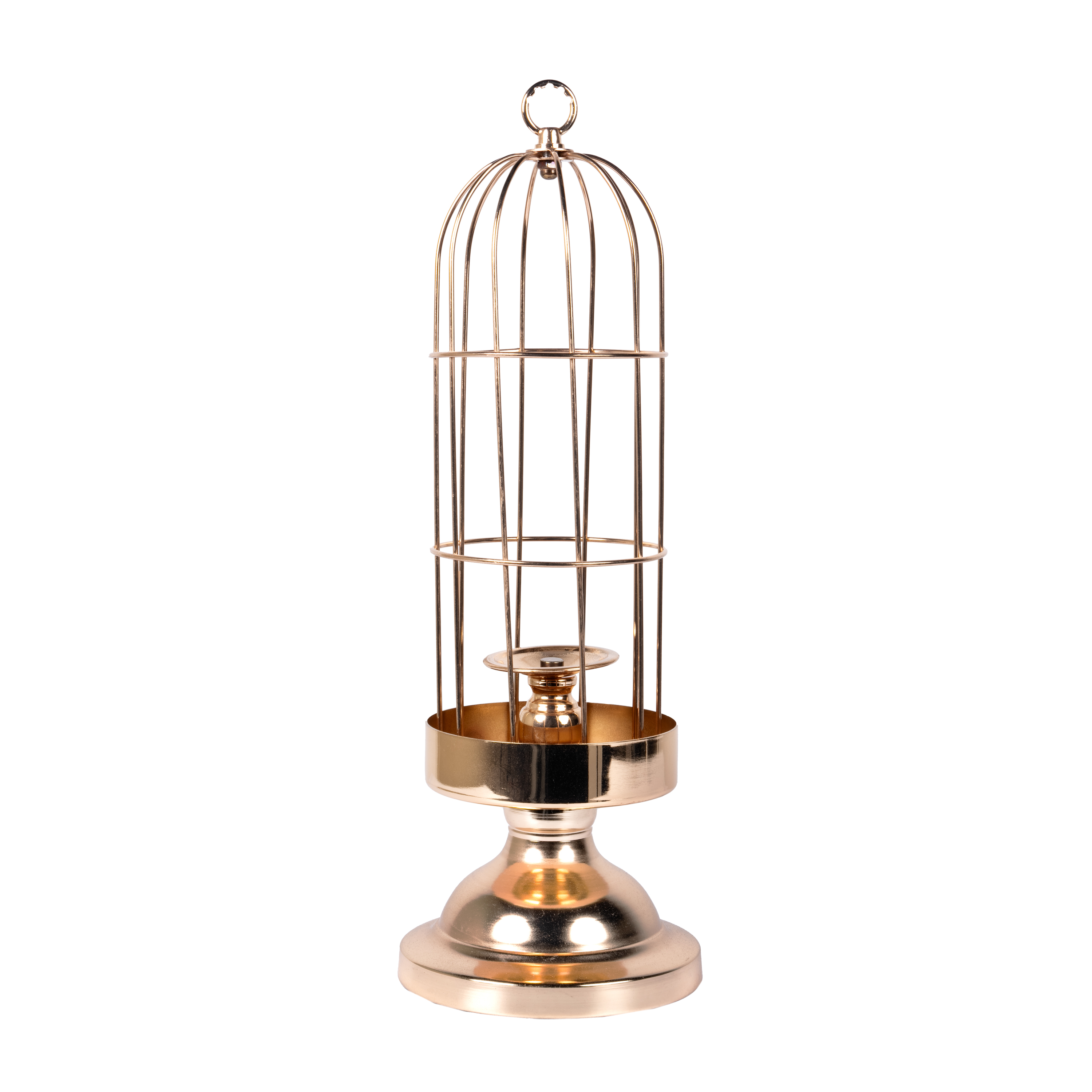 Metal cage candleholder D16xH53cm