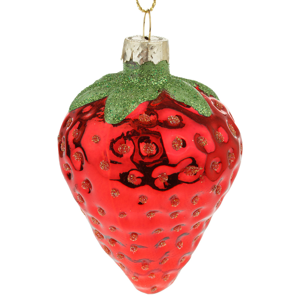 Glass christmas Strawberry, Red