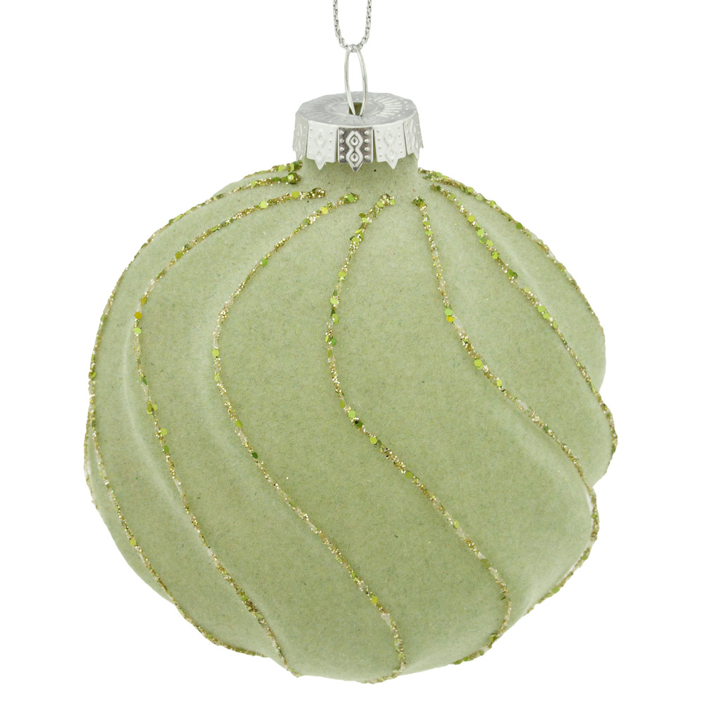 Christamas tree decoration Ball Art Glass, Green