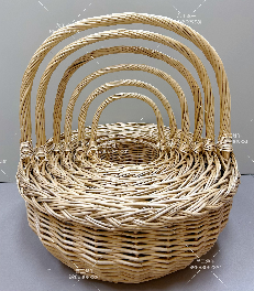 Willow baskets D56XH56, D49XH49, D42XH43, D35XH37, D28XH31, D22XH25 cm, 6 pcs