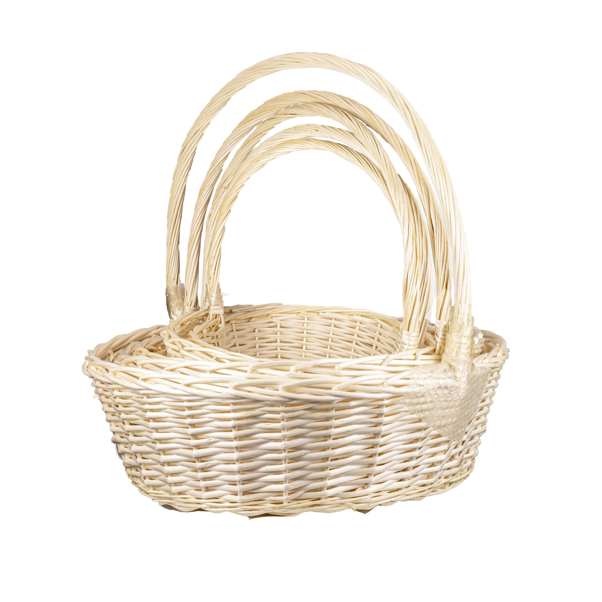 Willow baskets 75x65xH23, 66x58xH21, 59x49xH19, 52x43xH17, 45x37xH15cm 5pcs