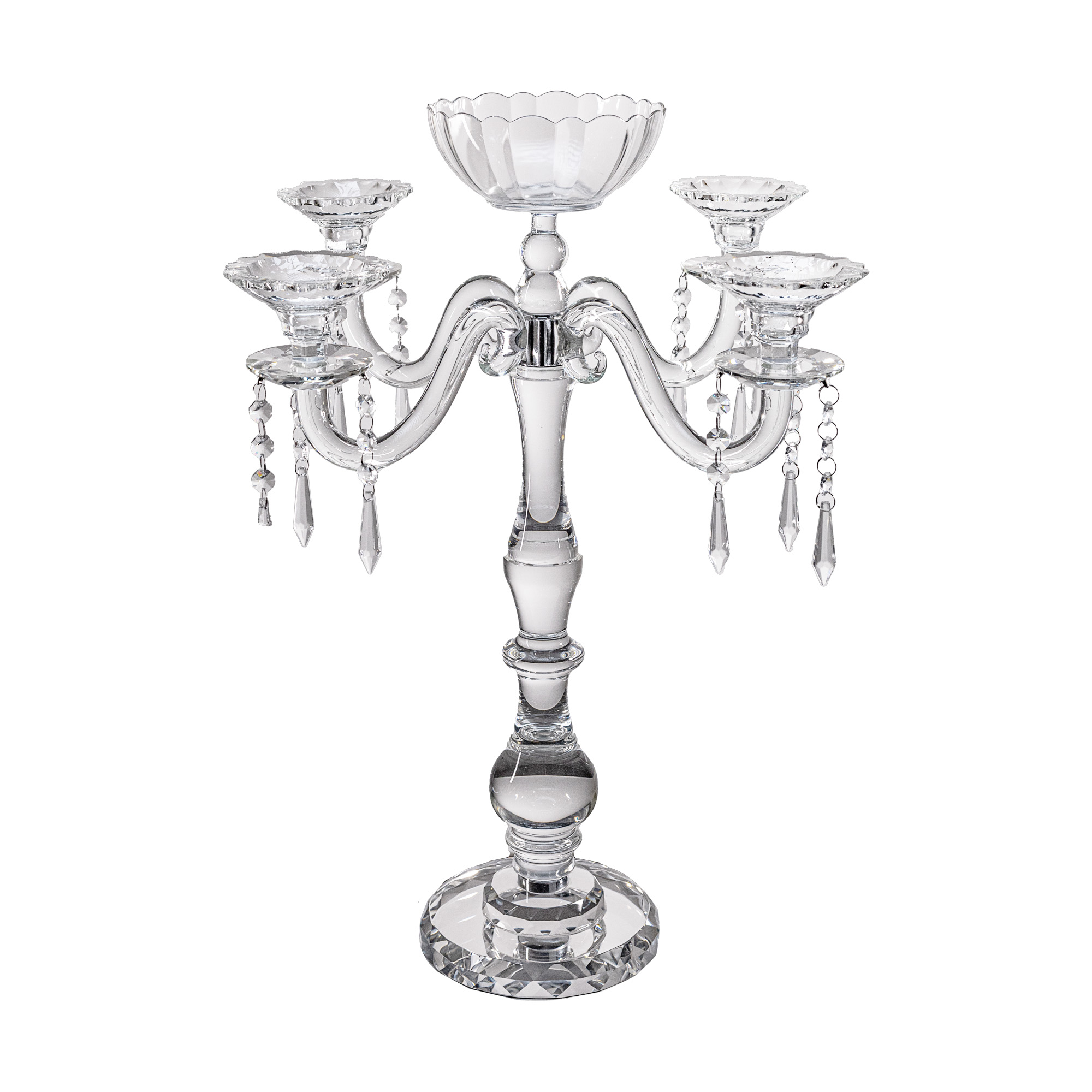 Сrystal сandleholder for 4 candles with vase