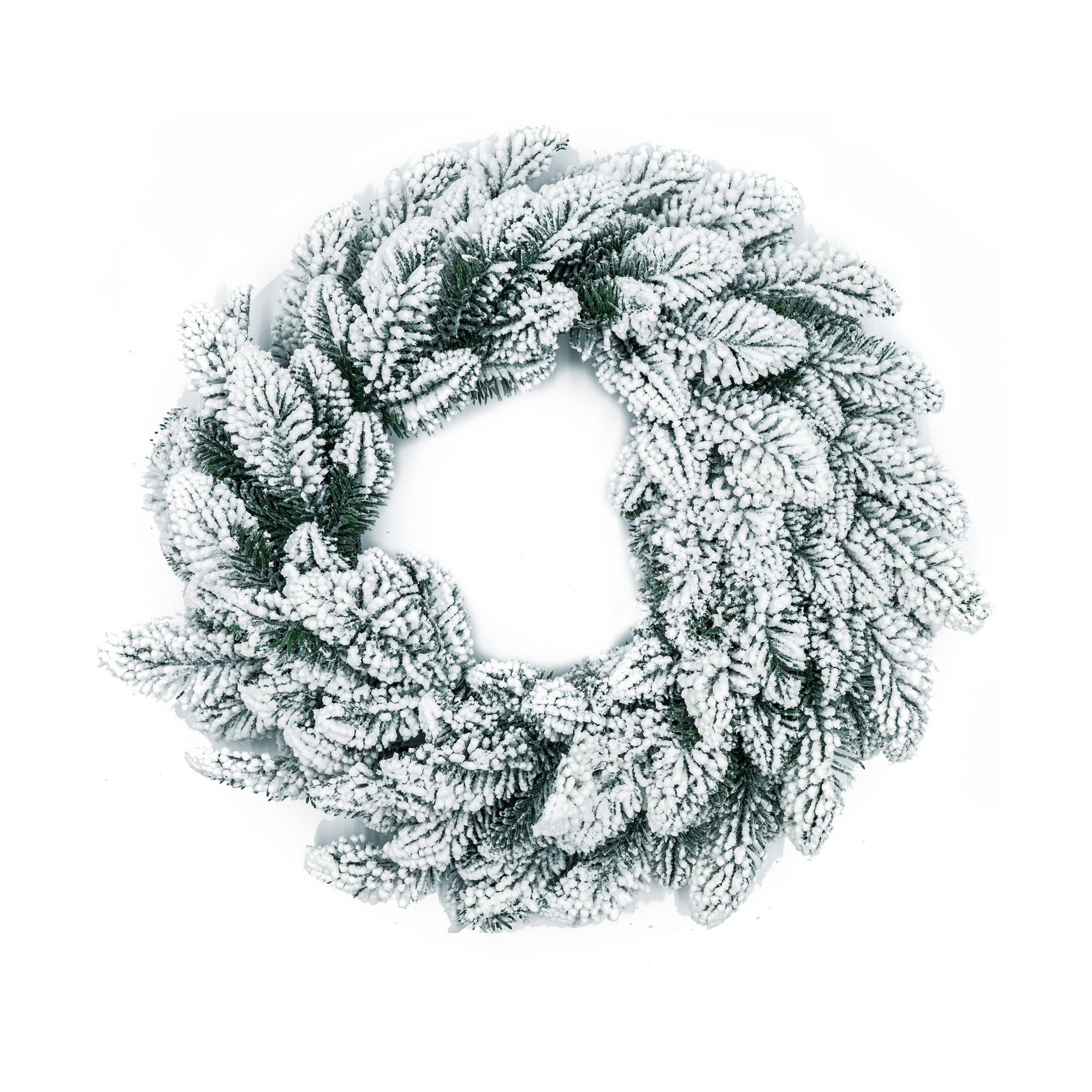 Christmas wreath with snow