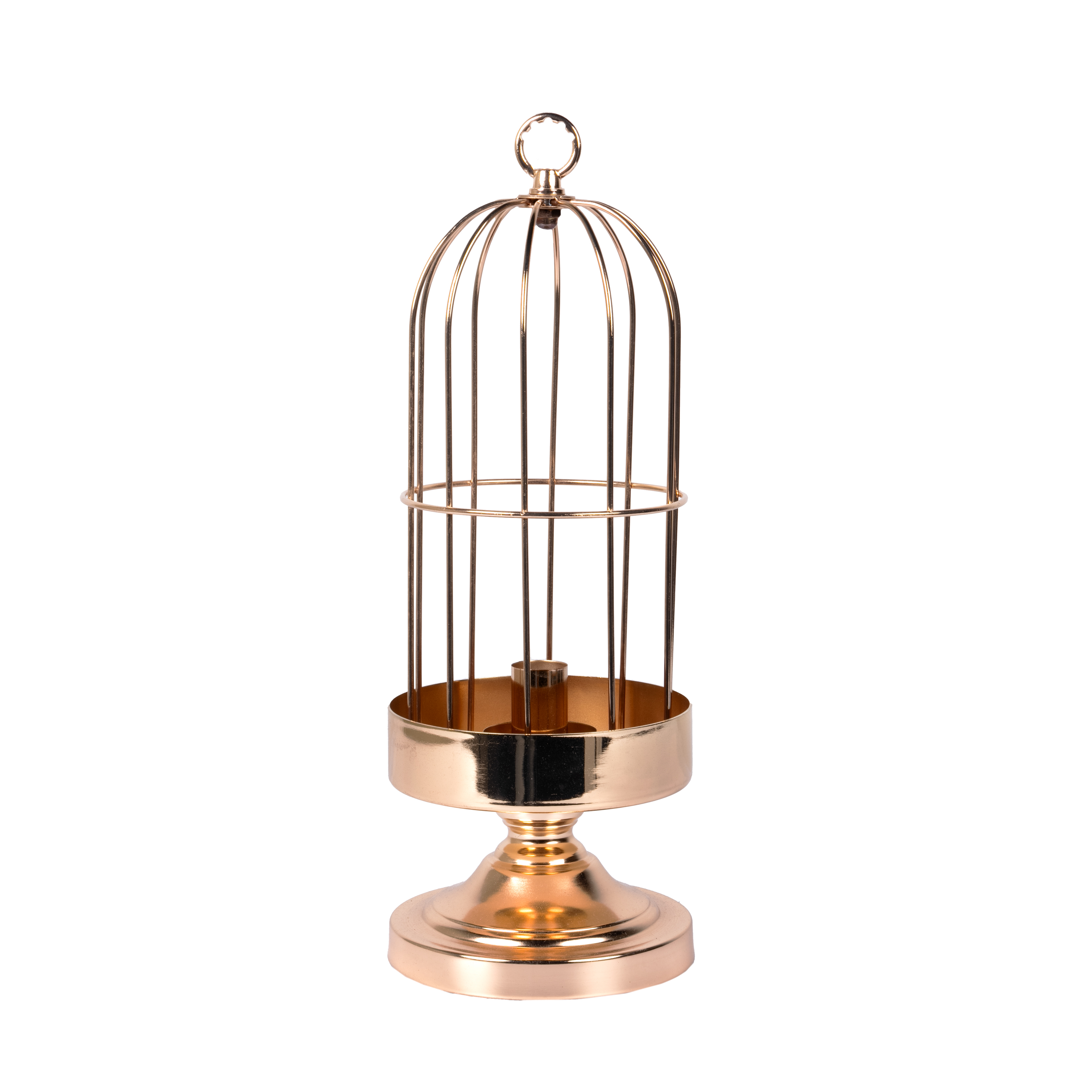 Metal cage candleholder D16xH44cm