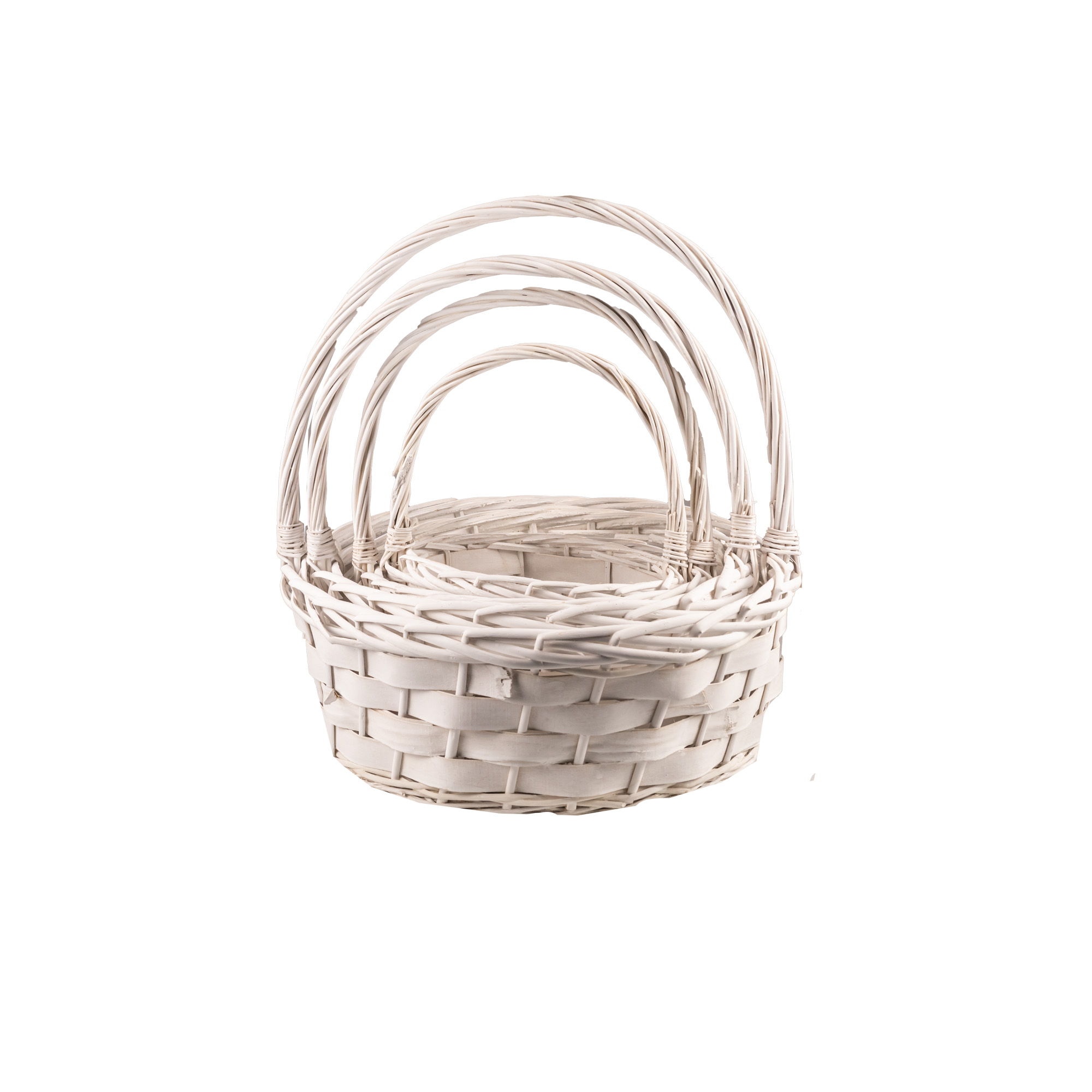 Willow baskets D41xH16, D35xH14, D29xH11, D24xH11cm 4pcs