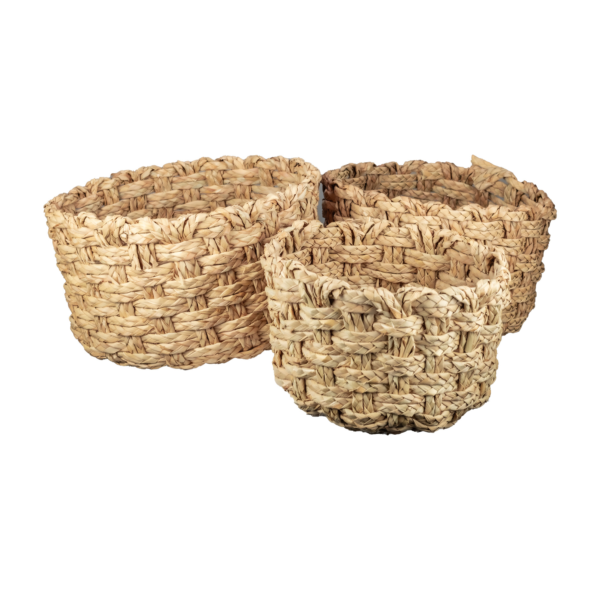 Seagrass baskets D39xH24, D36xH22, D30xH19cm 3pcs