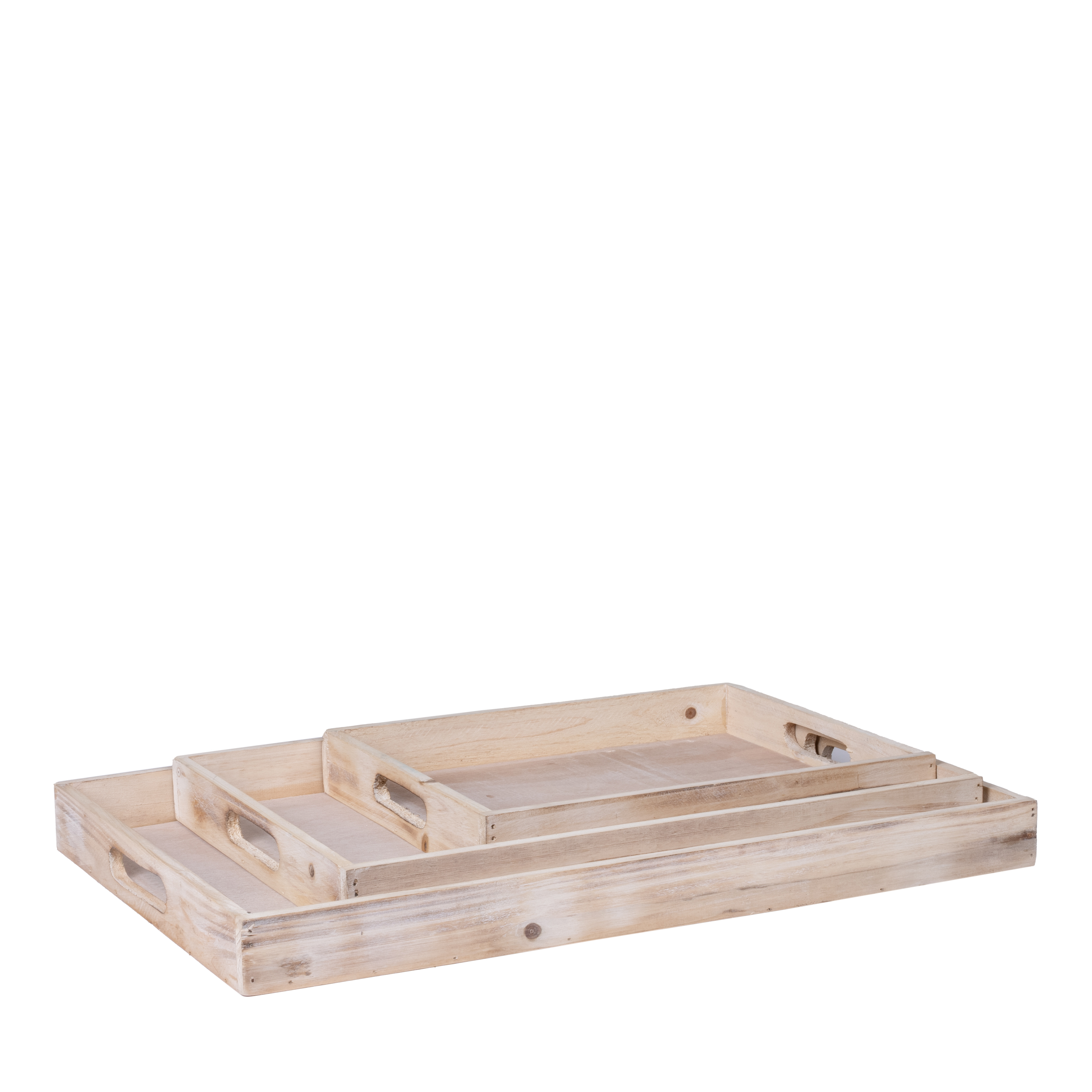 Wooden tray 46x30xH4cm, 38x26x4cm, 28x22xH4cm,3pcs