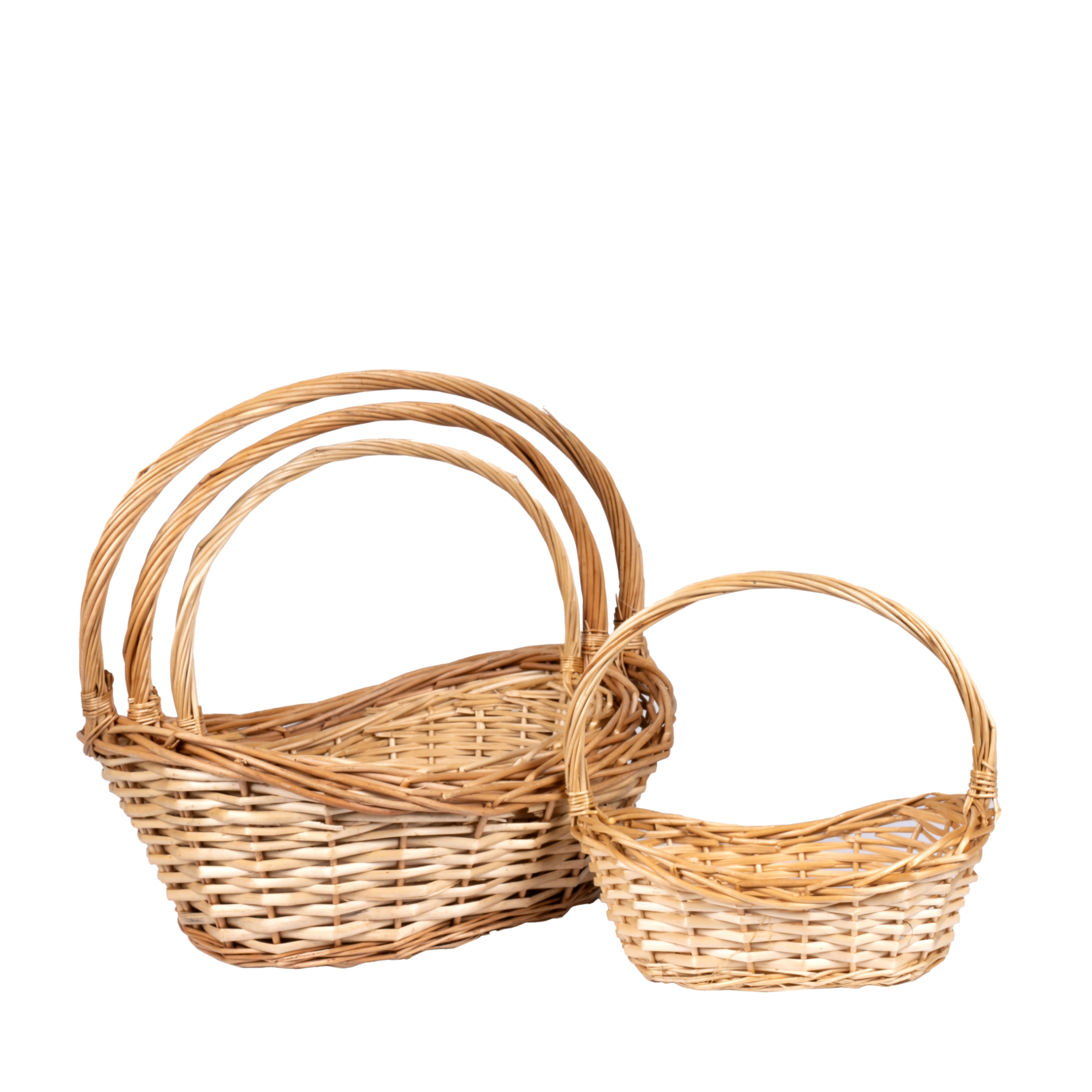 Willow baskets D50xH13, D43xH12, D37xH11, D31xH10cm 4pcs