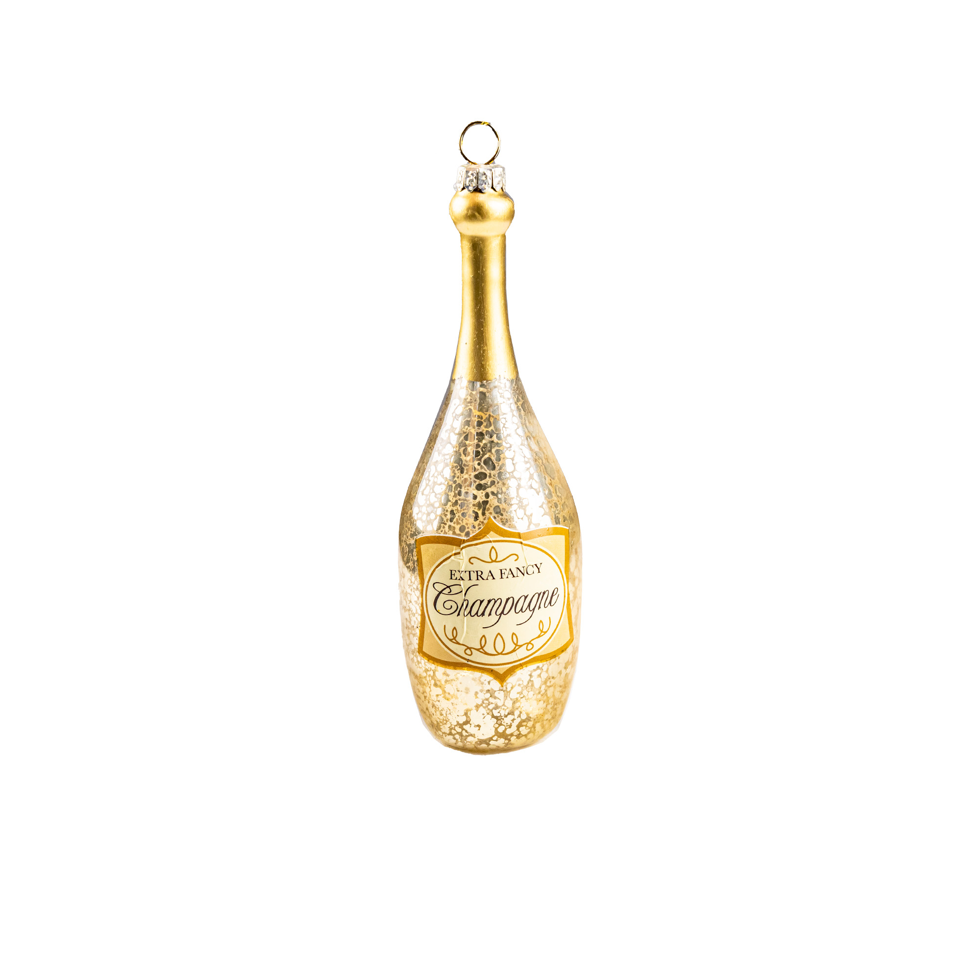 Glass Christmas tree decoration, Champagne