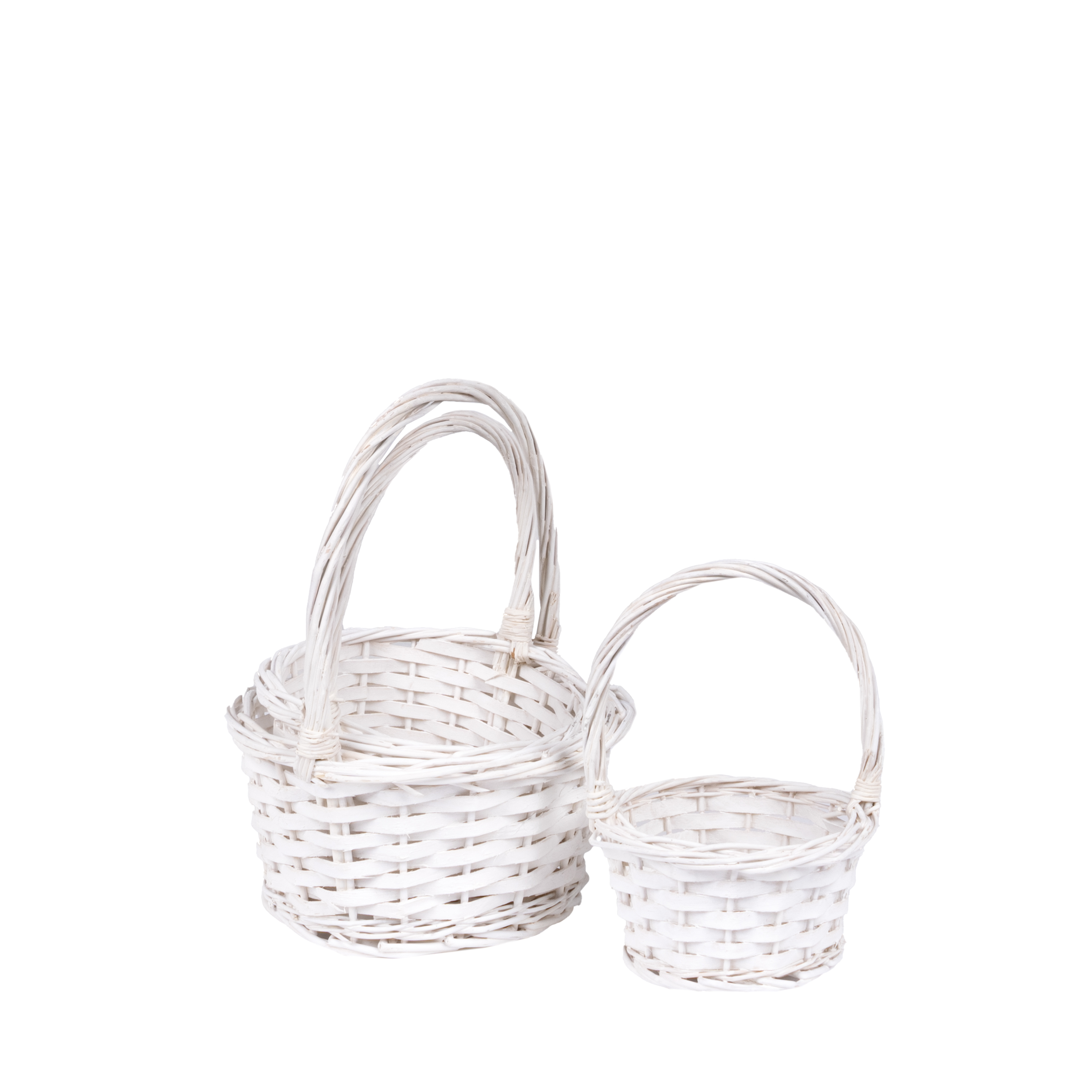 Willow baskets 23x23xH11, 19x19xH10, 15x15xH8cm 3pcs