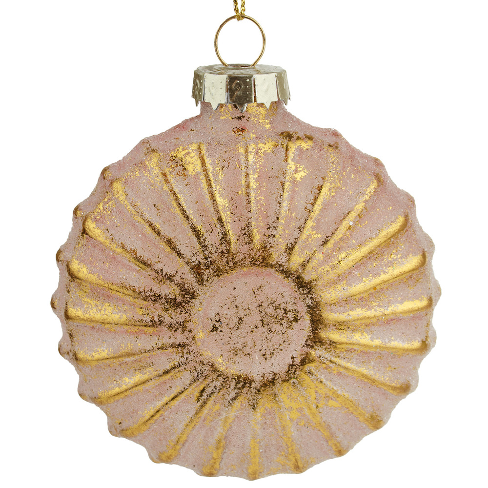 Glass christmas disk, Gold