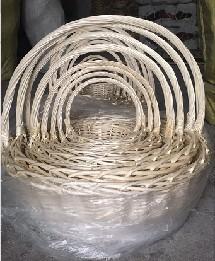 Willow baskets D70xH24, D63xH21, D55xH19, D47xH17, D40xH15cm 5pcs