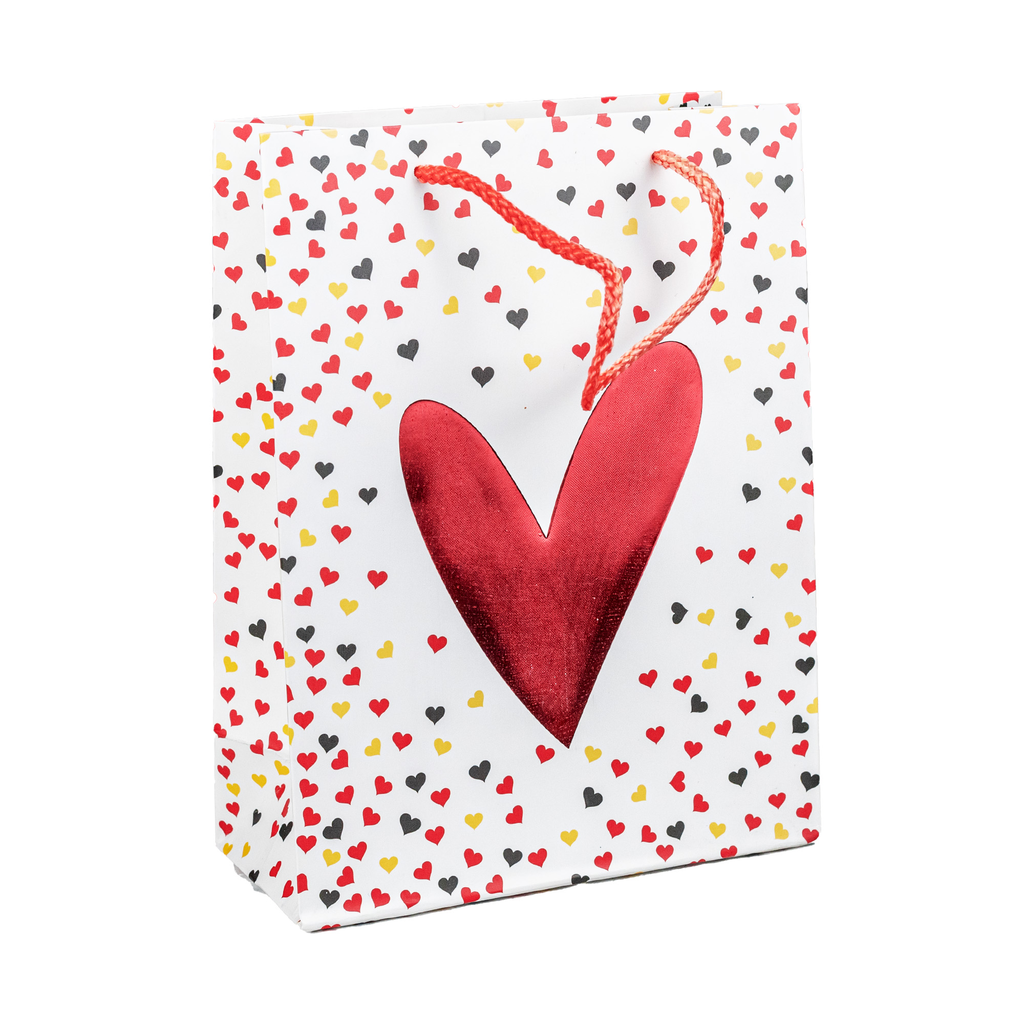 Paper bags Hearts 4 design mix, 12pcs