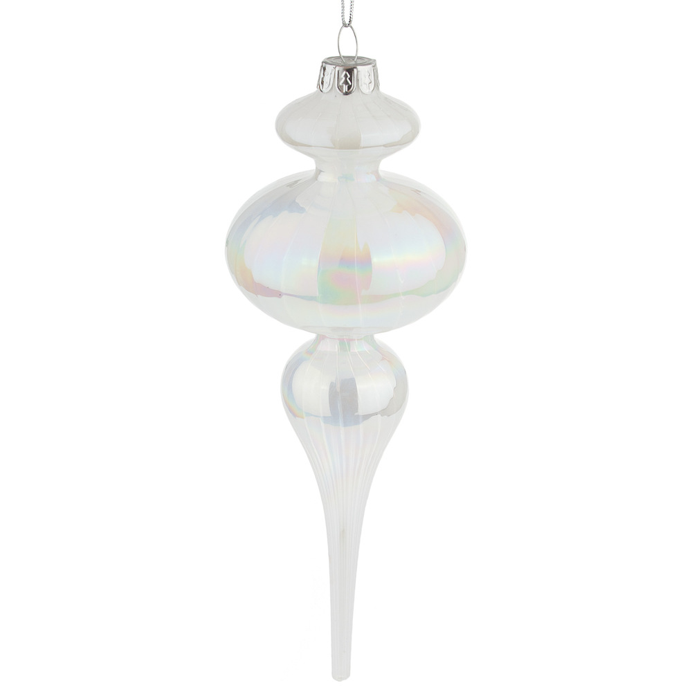 Christmas tree decoration long Glass, White