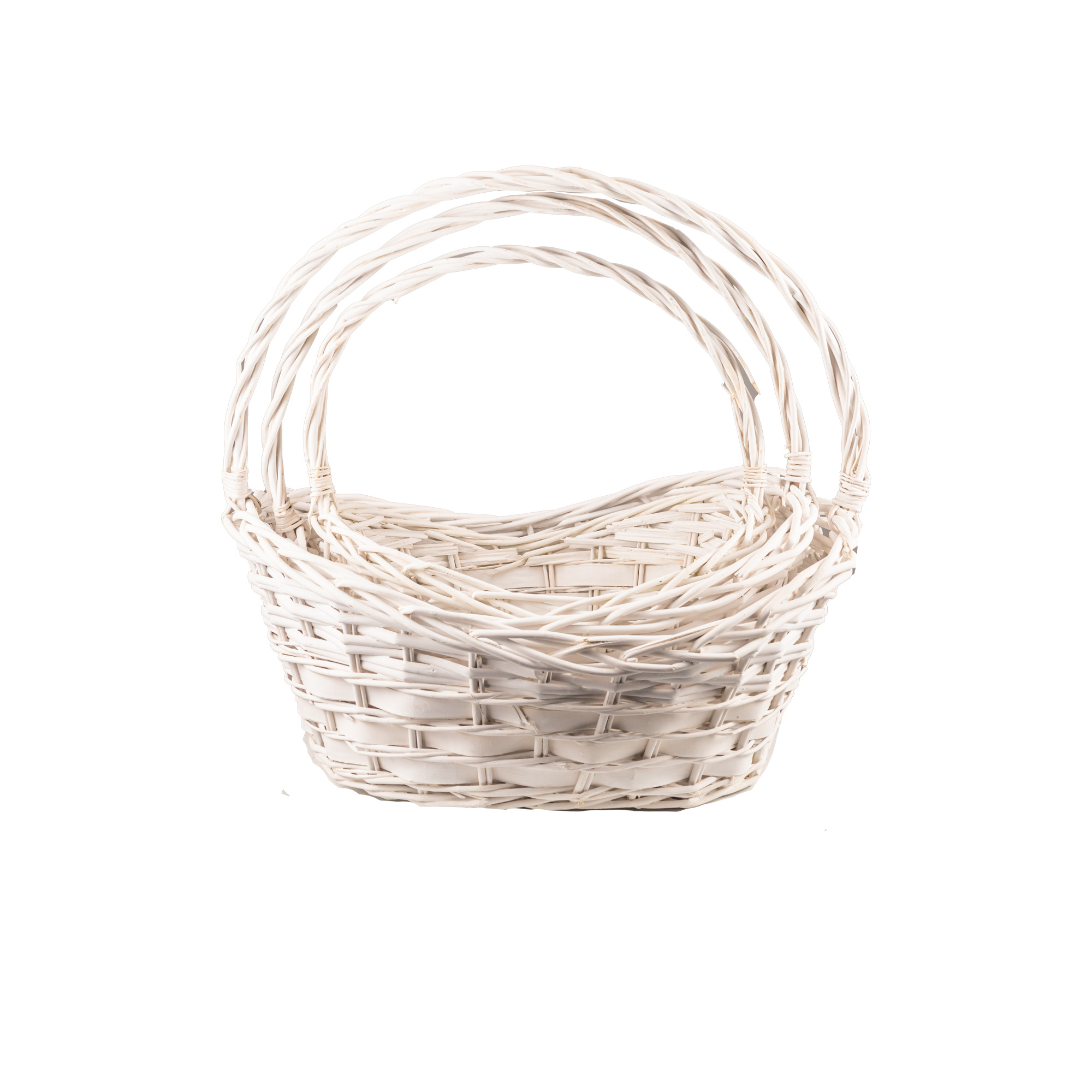 Willow baskets 52x38xH15, D45x31xH13, 39x26xH11,5cm 3pcs