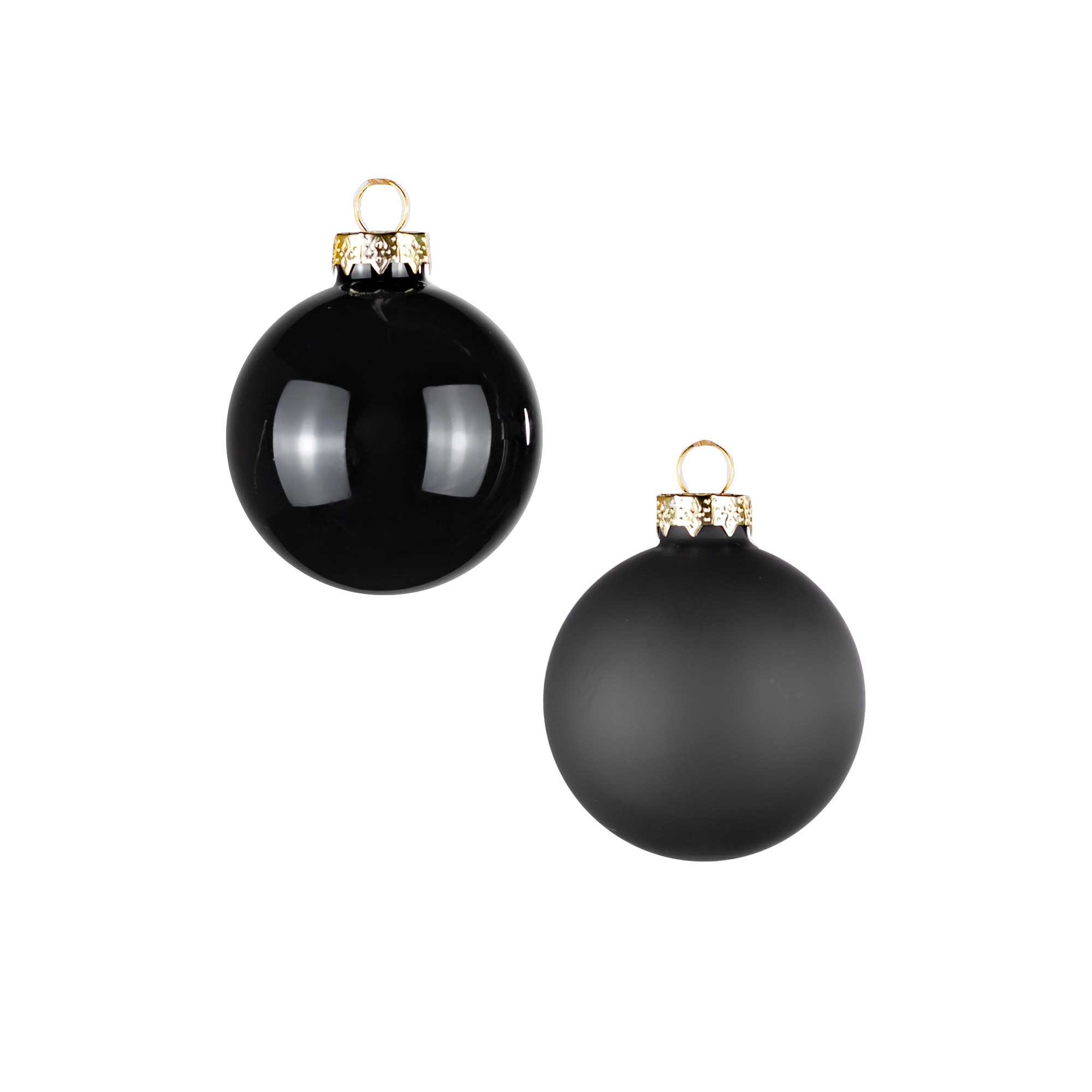 Glass christmas balls, plain , 20pcs, Black