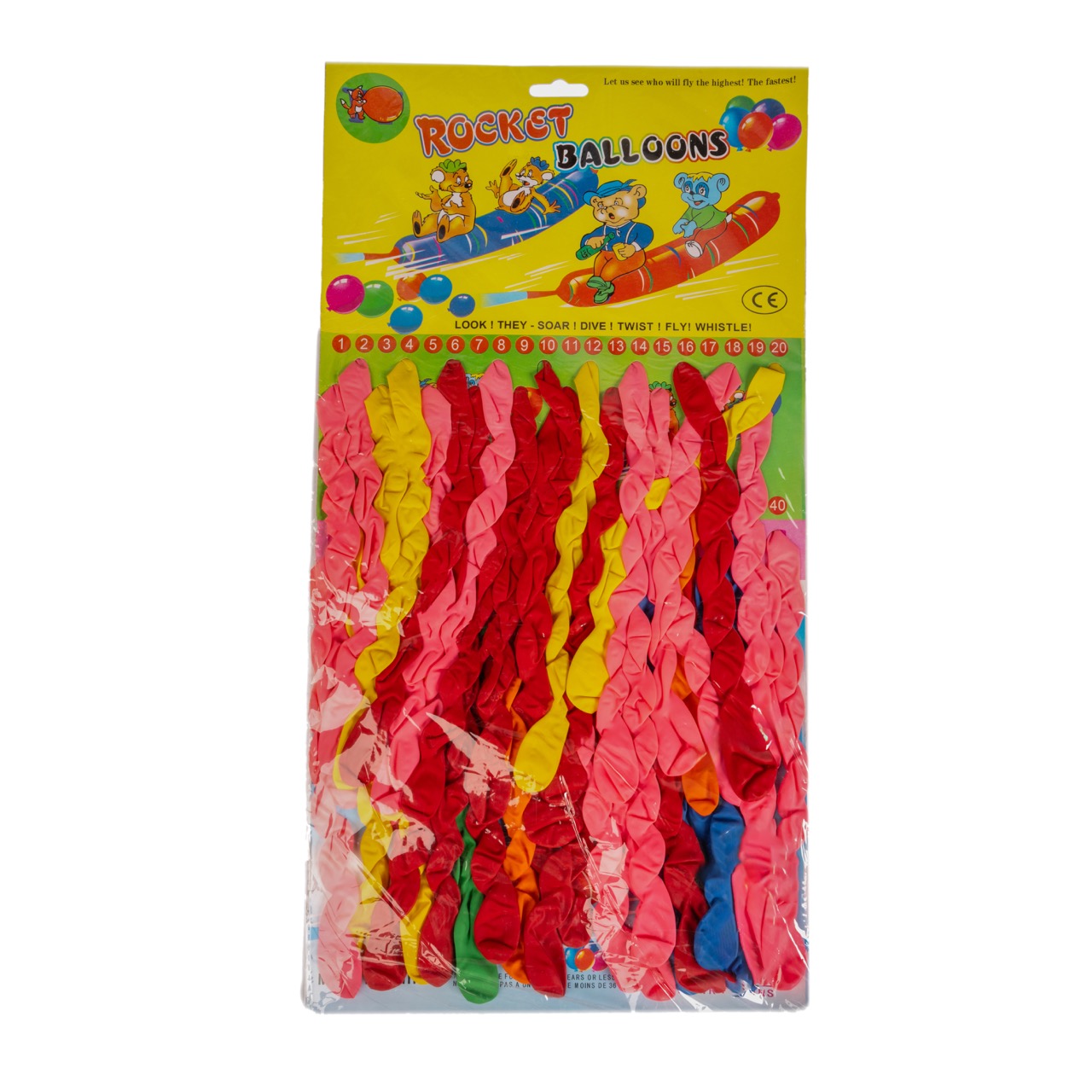 Latex balloon Worms, 40pcs