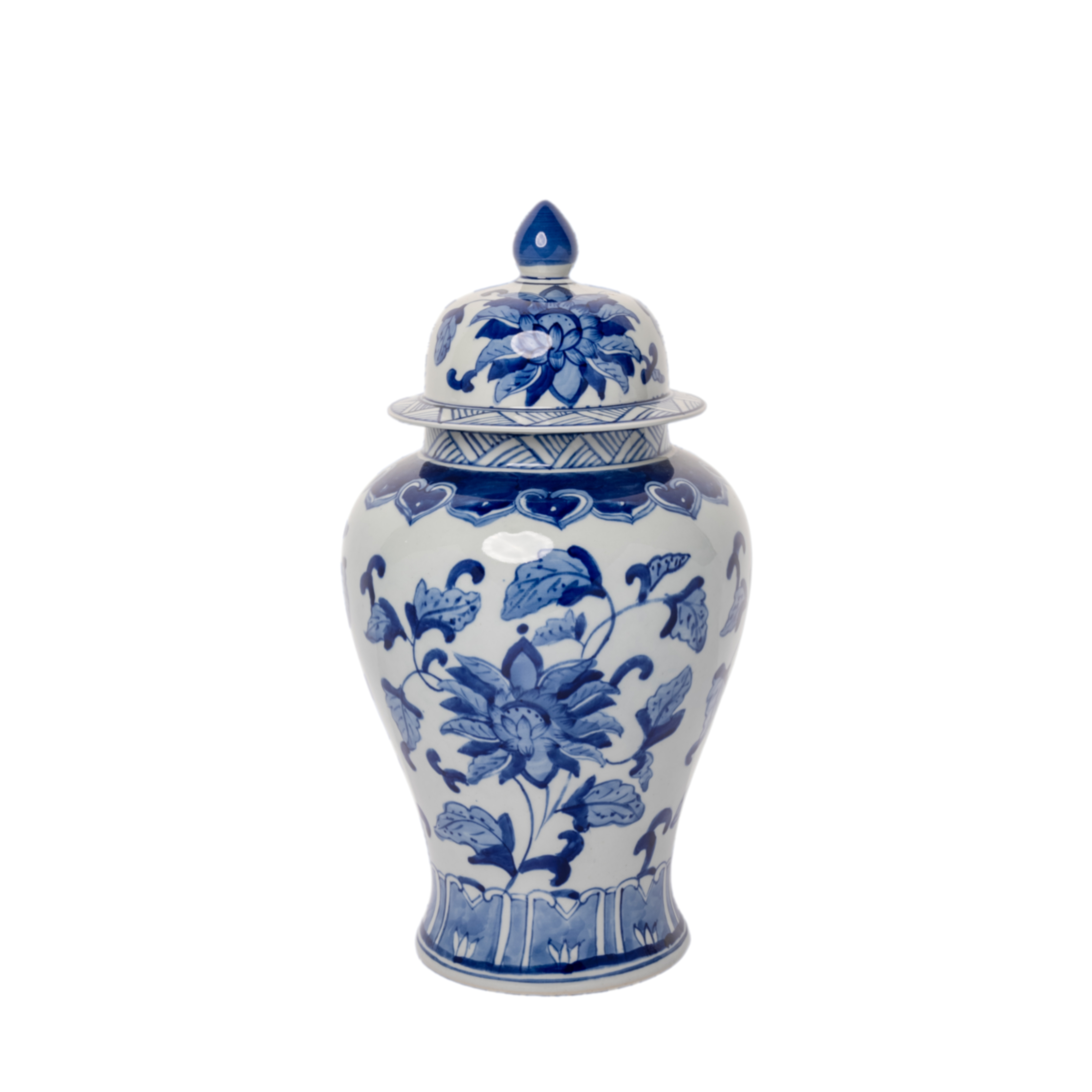 Ceramic vase with lid Chinoiserie