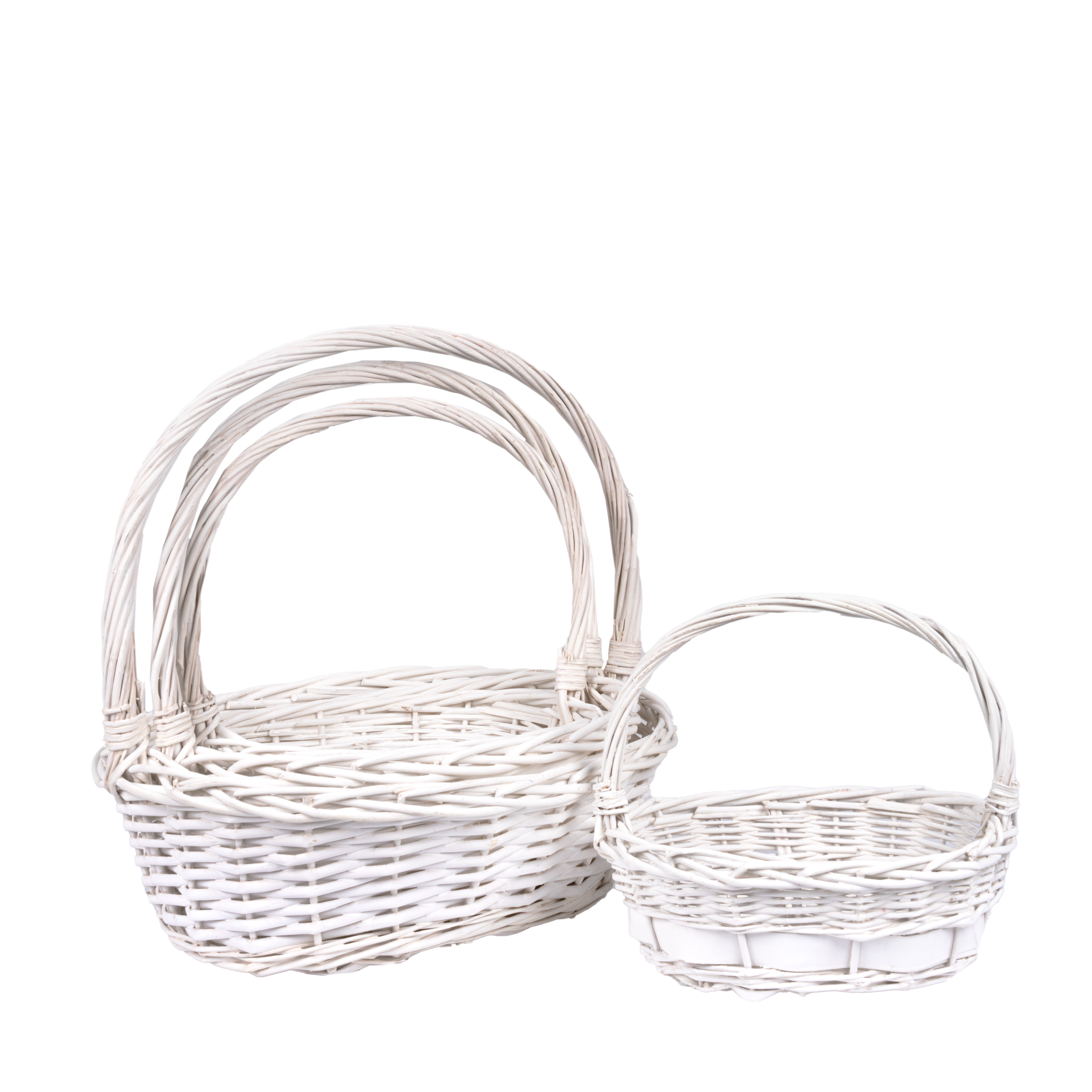 Willow baskets 46x37xH16, 40x32xH14, 34x26xH12, 29x21xH11cm 4pcs