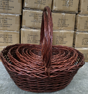 Willow baskets, 6pcs, 72x58xH60, 63x50xH55, 54x44xH50, 45x35xH45, 37x28xH40, 30x21xH35cm