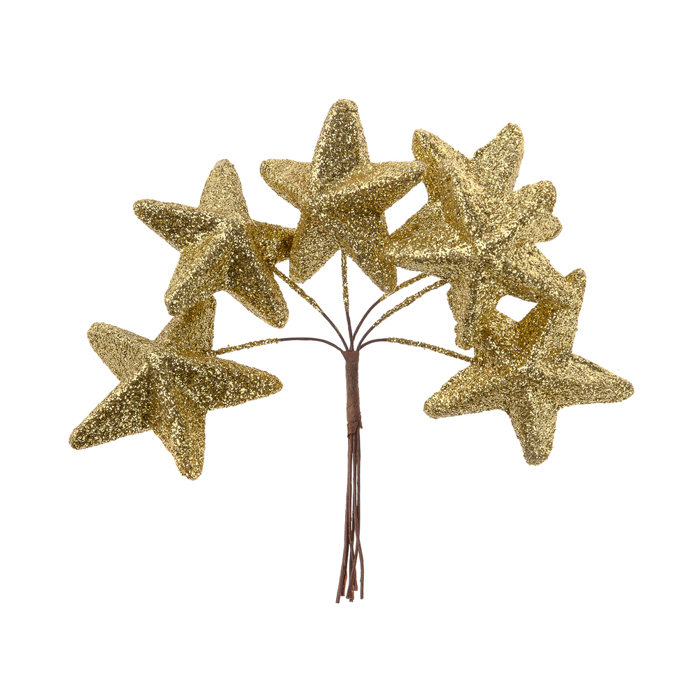 Star pick, 6pcs , Gold