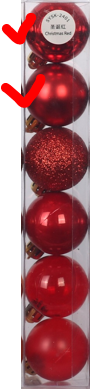 Plastic Сhristmas balls, shiny/matt, 6pcs | Wholesale flowers, plants and supplies Plastic Сhristmas balls, shiny/matt, 6pcs