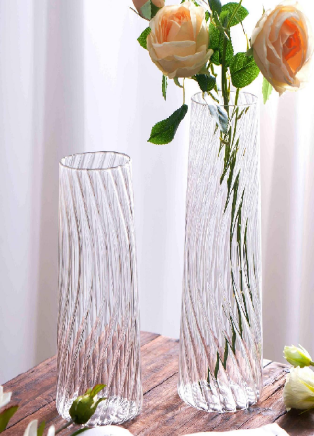 Glass vase Cone Lines