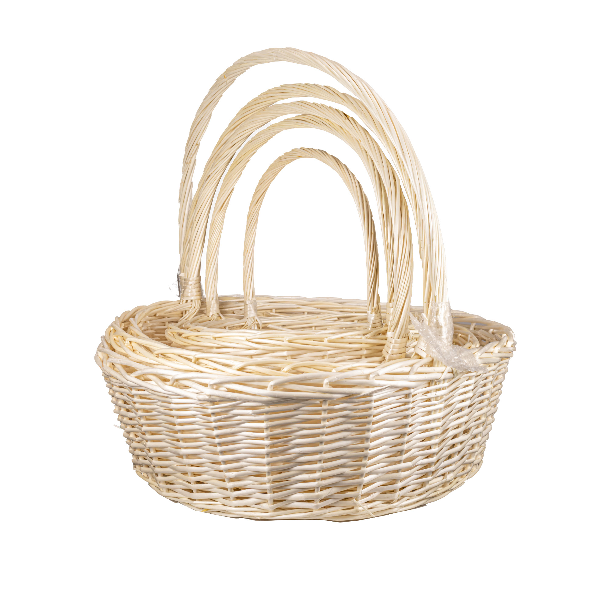 Willow baskets D70xH24, D63xH21, D55xH19, D47xH17, D40xH15cm 5pcs