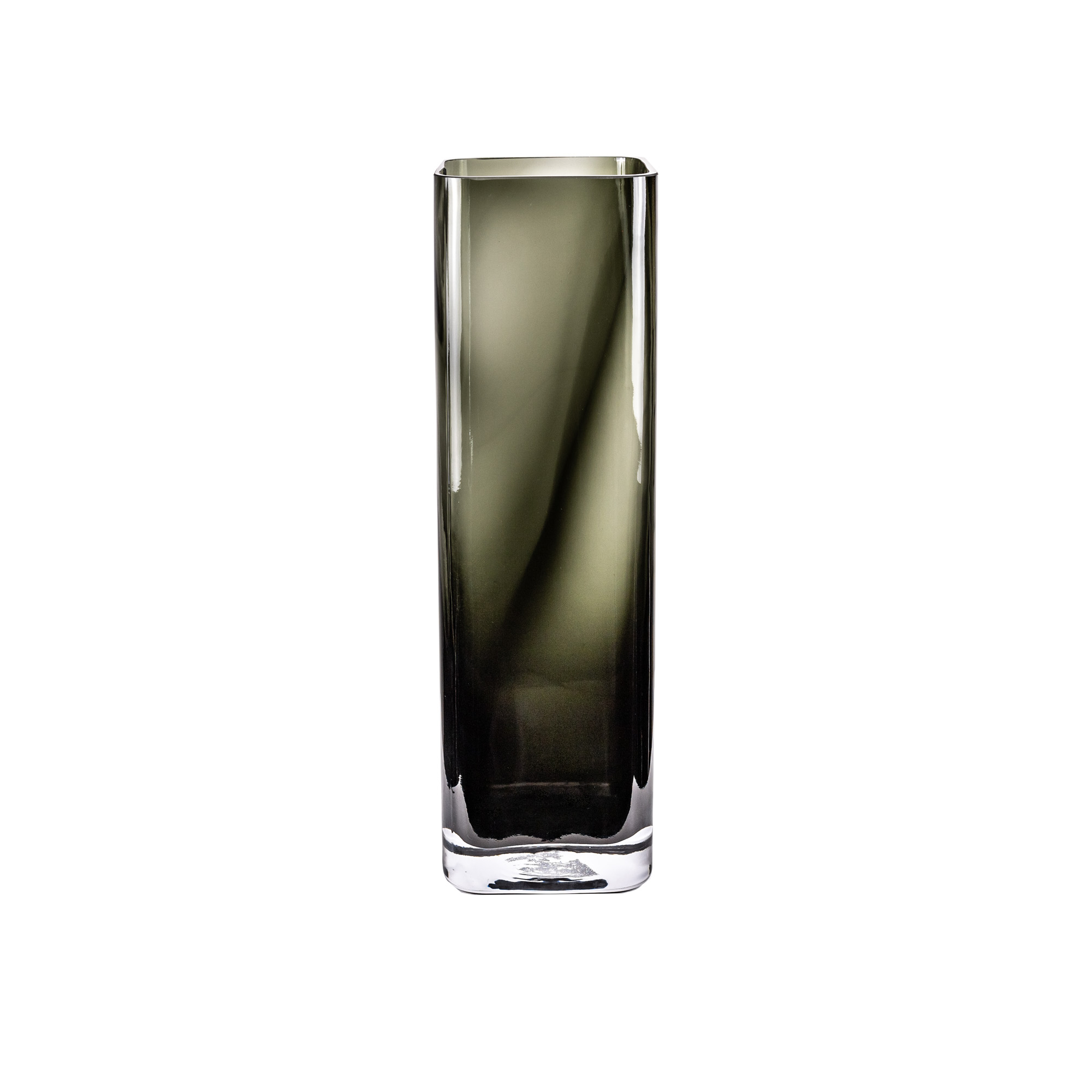 Glass Vase Smoky Grey Square