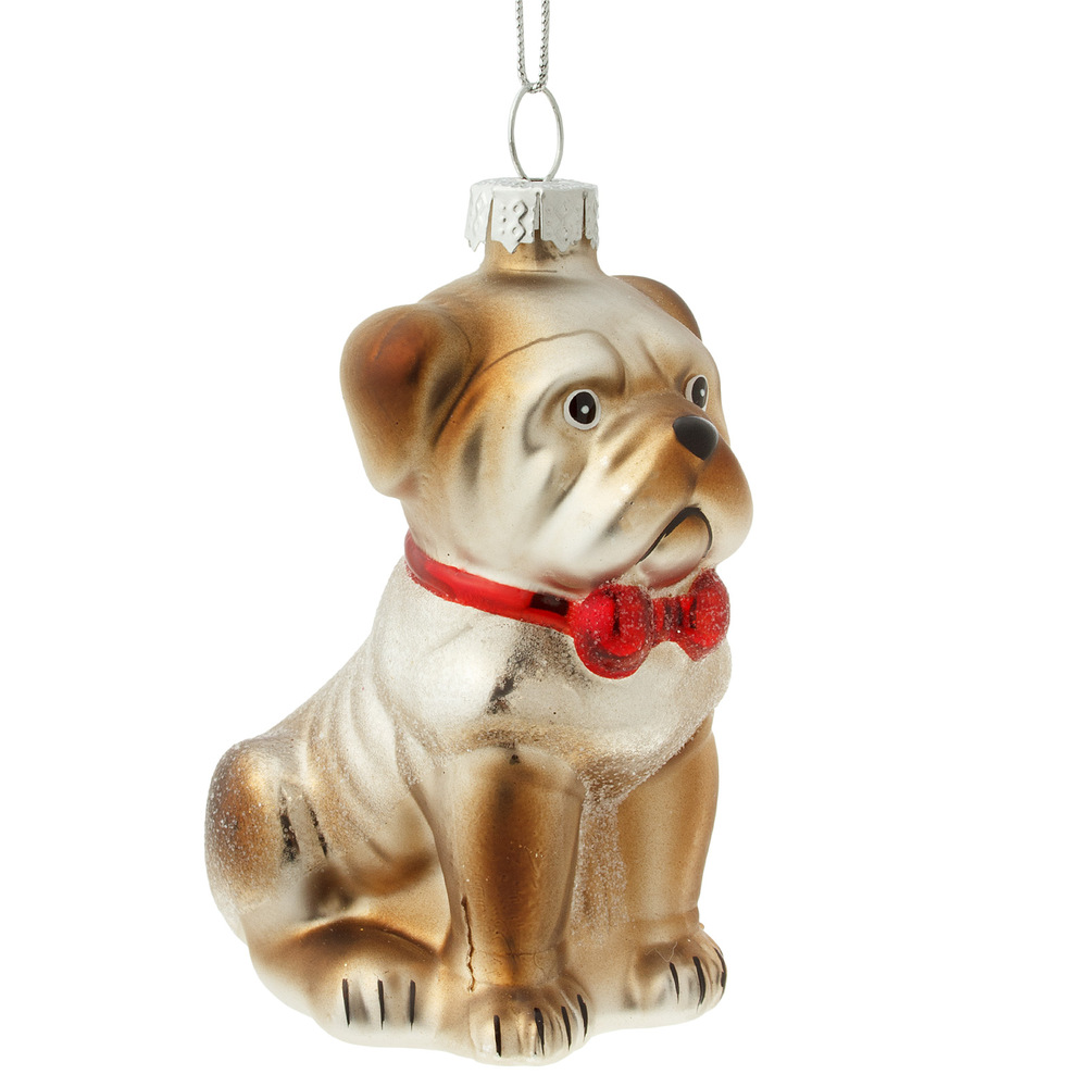 Glass christmas Dog, Brown