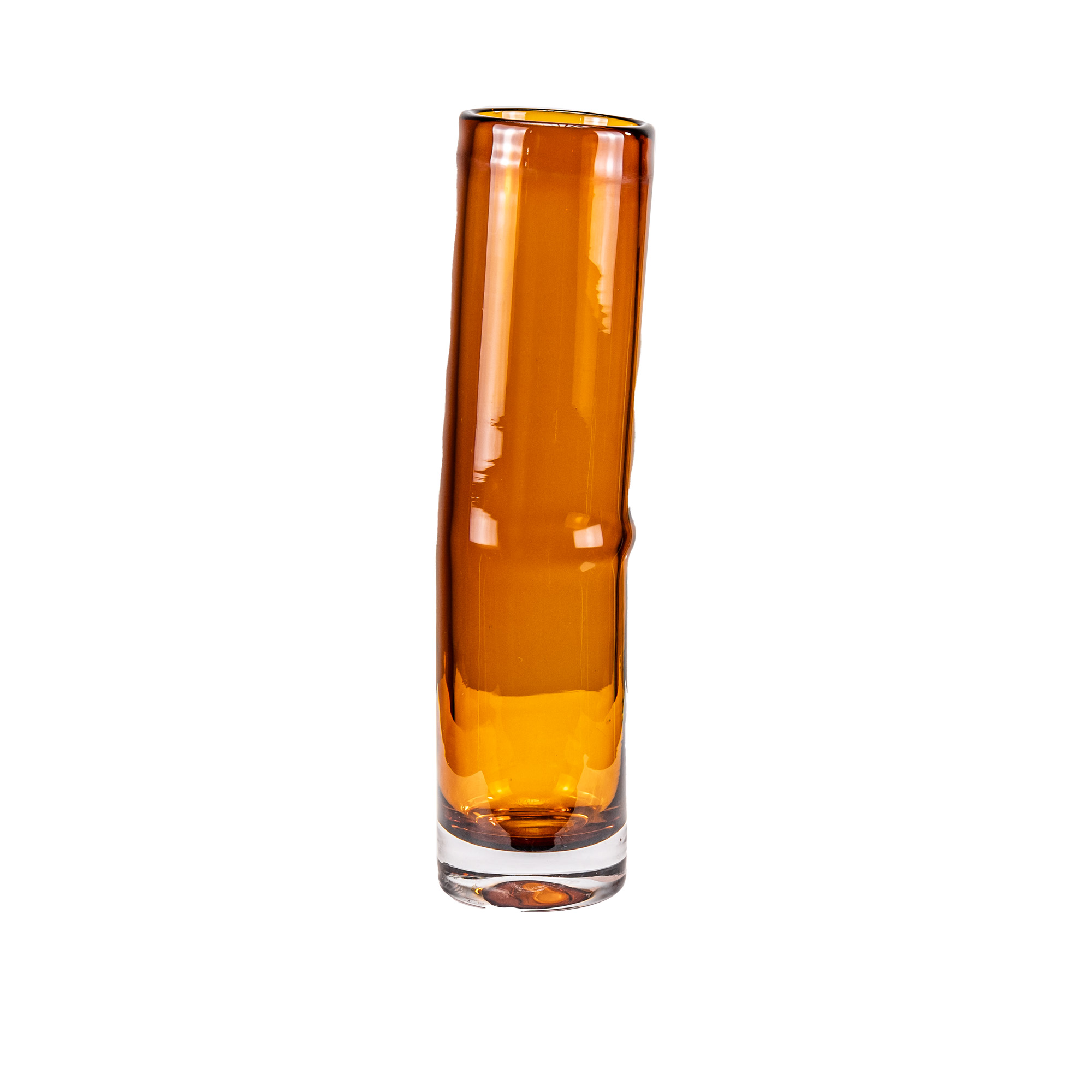 Glass Vase Amber cylinder