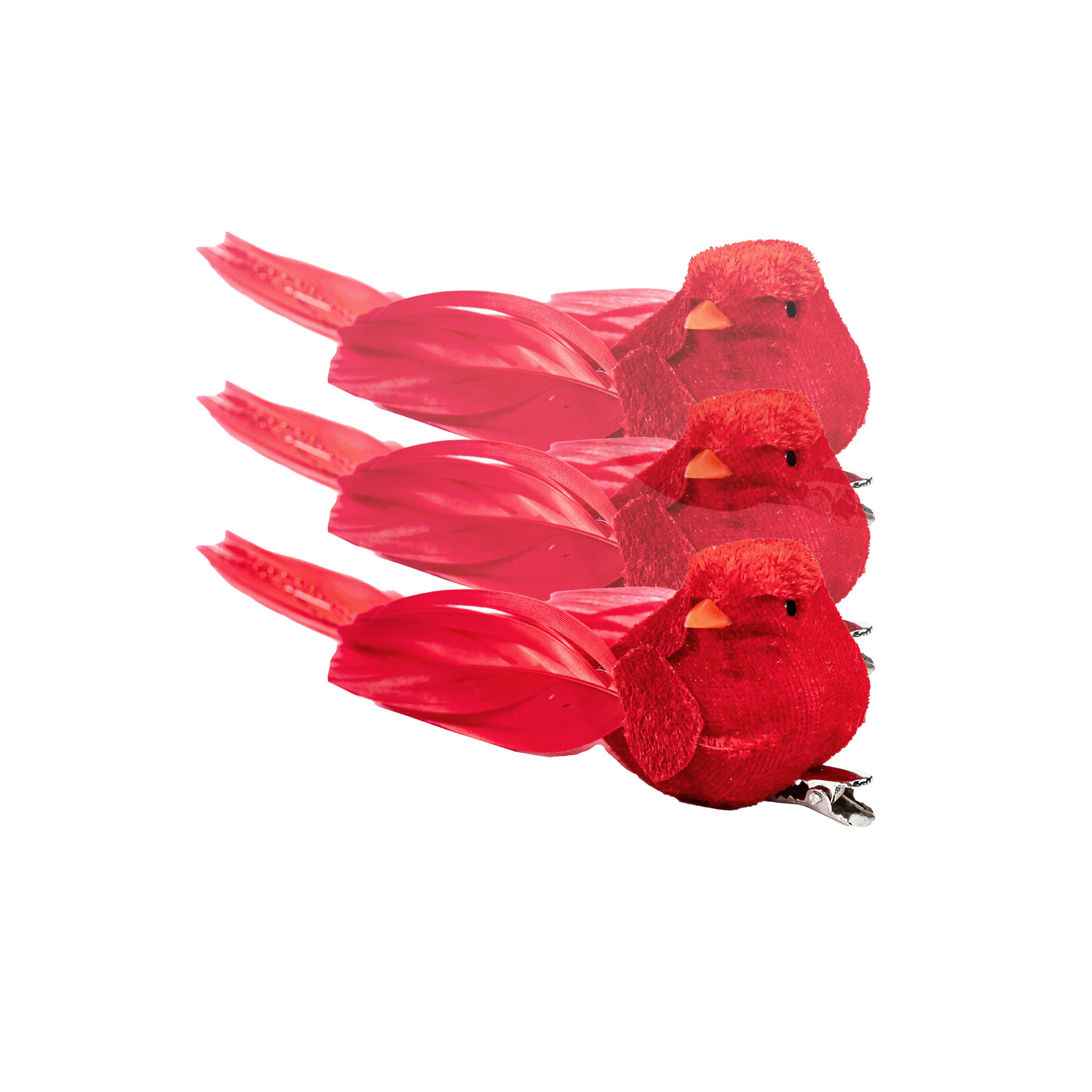 Christmas decoration Bird on clip, 3pcs