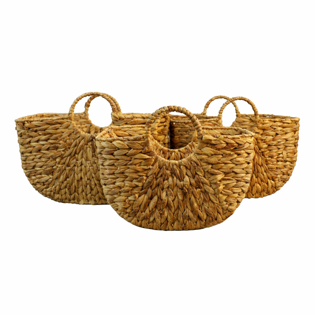 Grass baskets, 3pcs, 43x30xH25, 39x26xH23, 35x22xH21cm