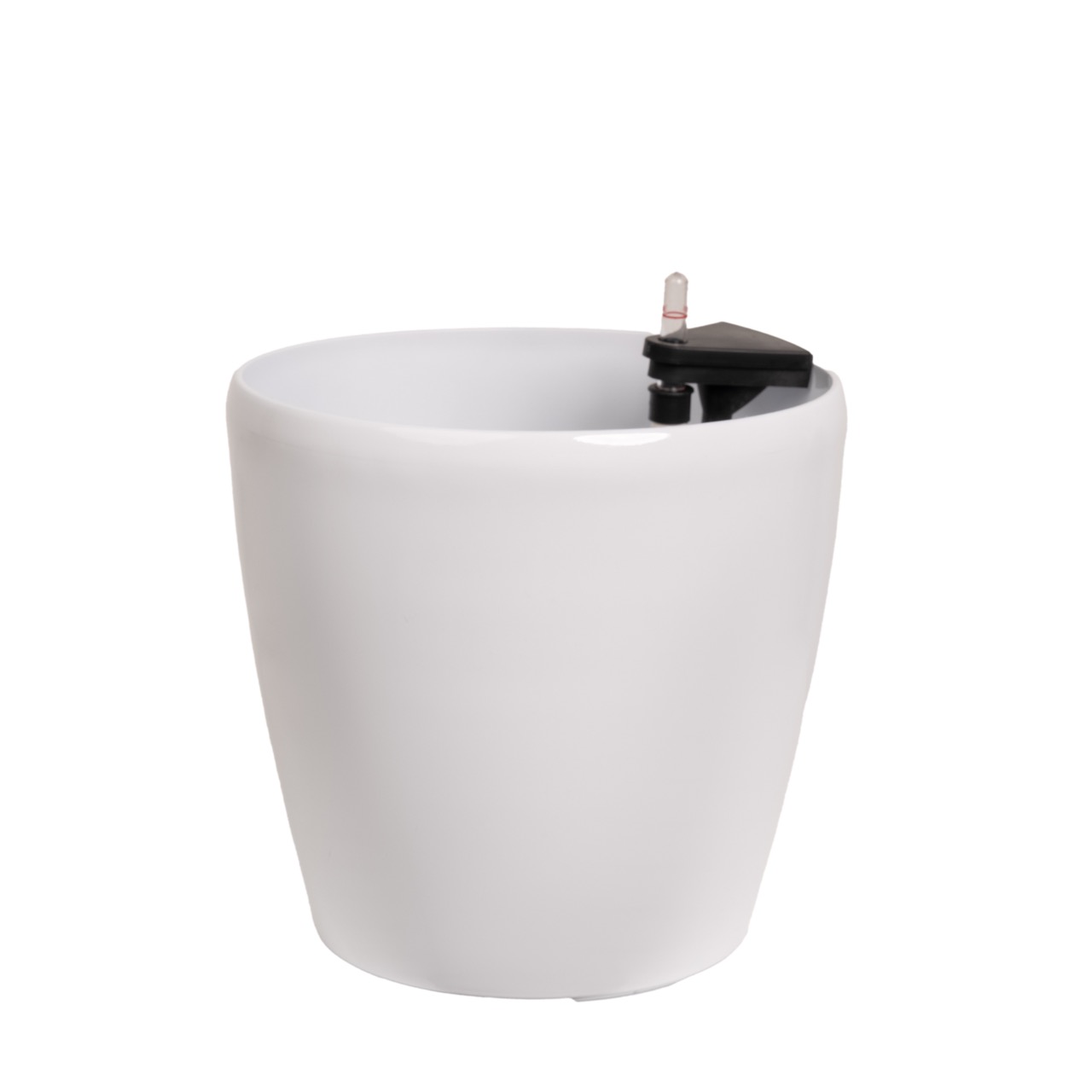 Self Watering system plant pot PLANTA VITA "Round Silk white"