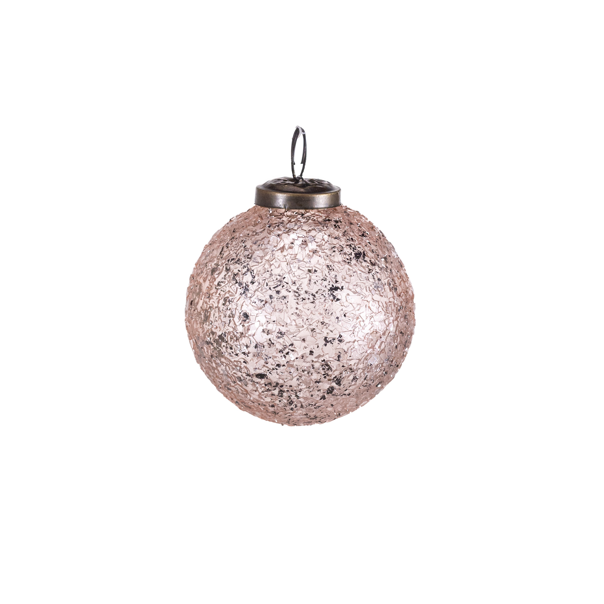 Glass christmas Ball with design, Pink