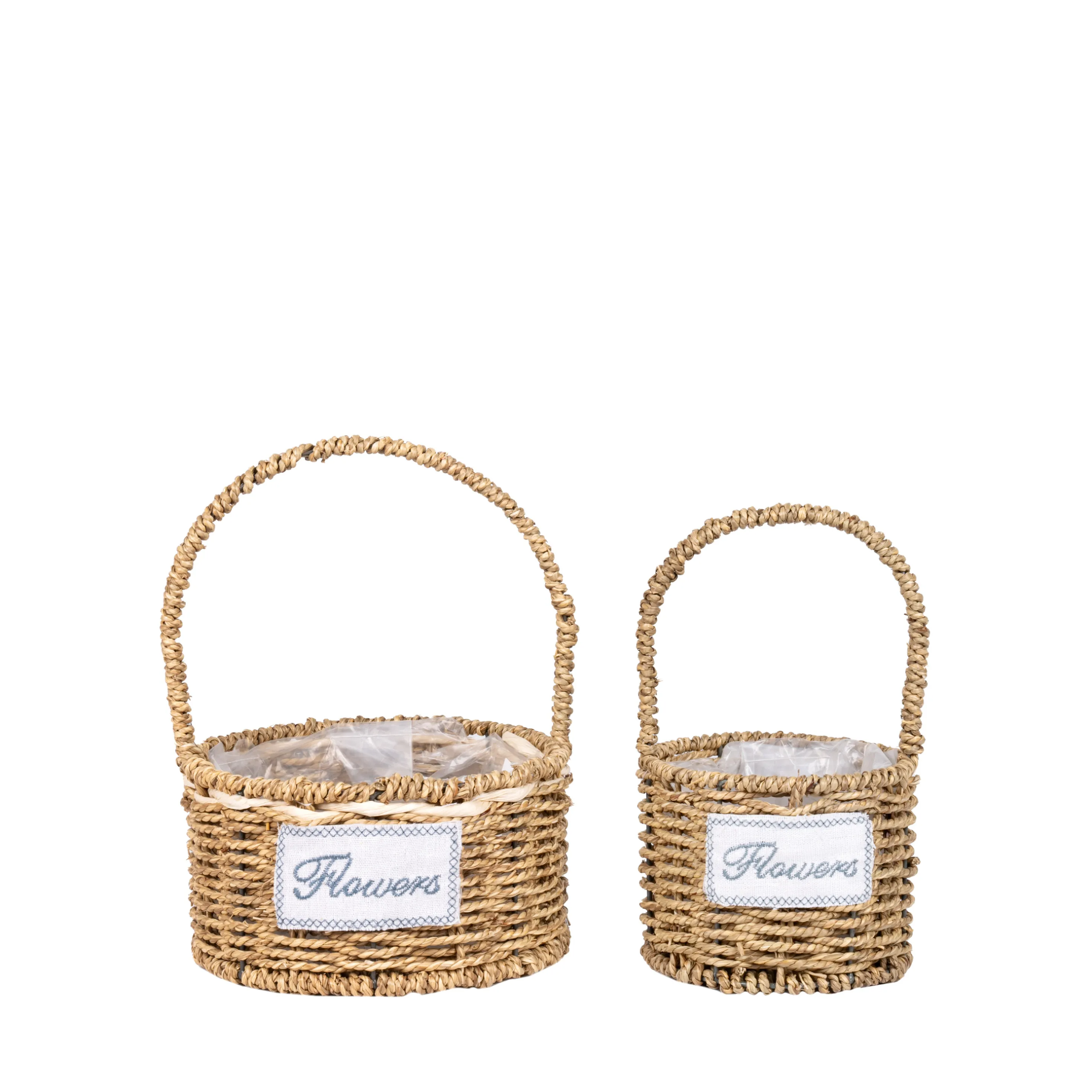 Grass baskets D22xH12, D18xH11cm 2pcs