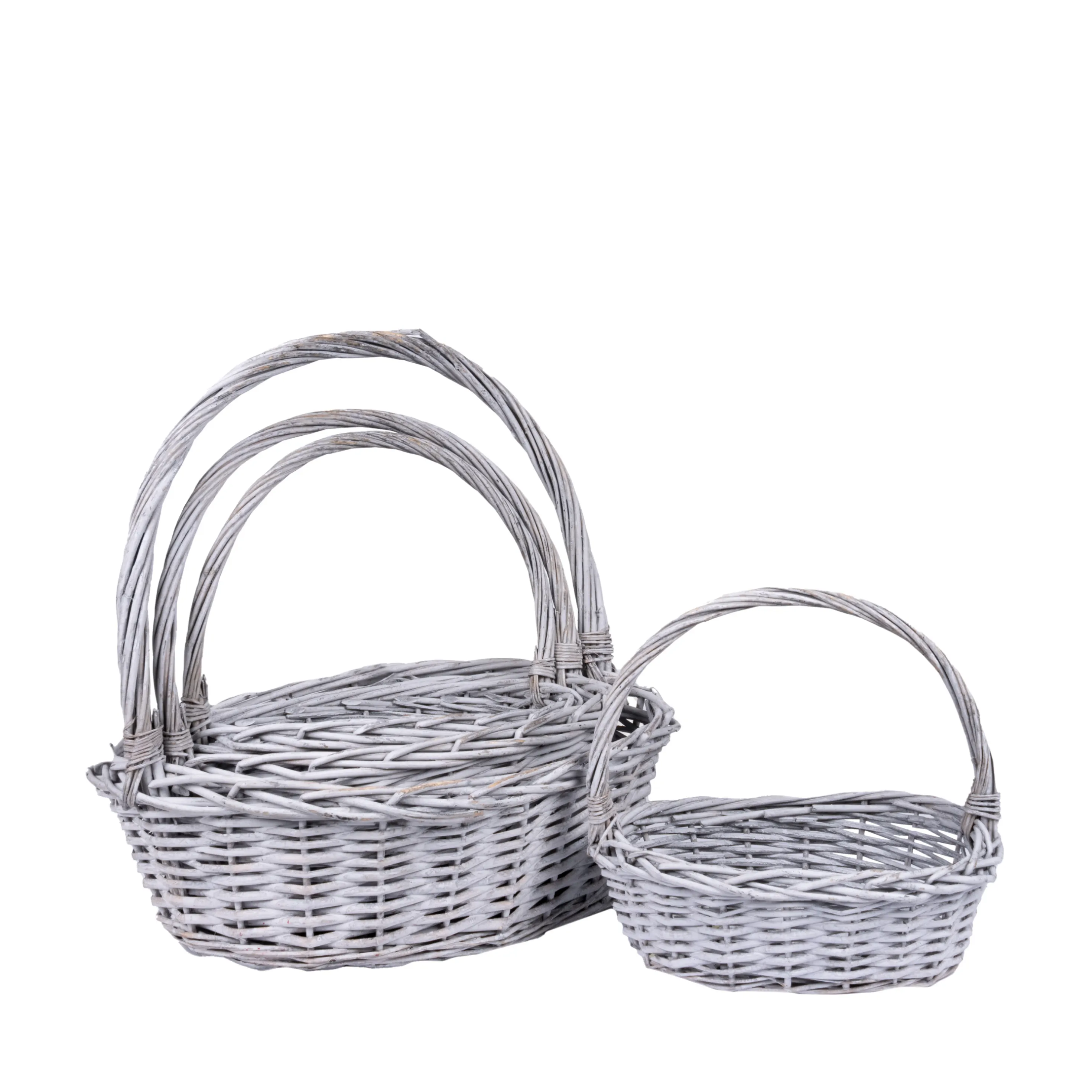 Willow baskets 45x37xH15, 38x30xH12, 33x25xH12, 21x13xH10cm 4pcs