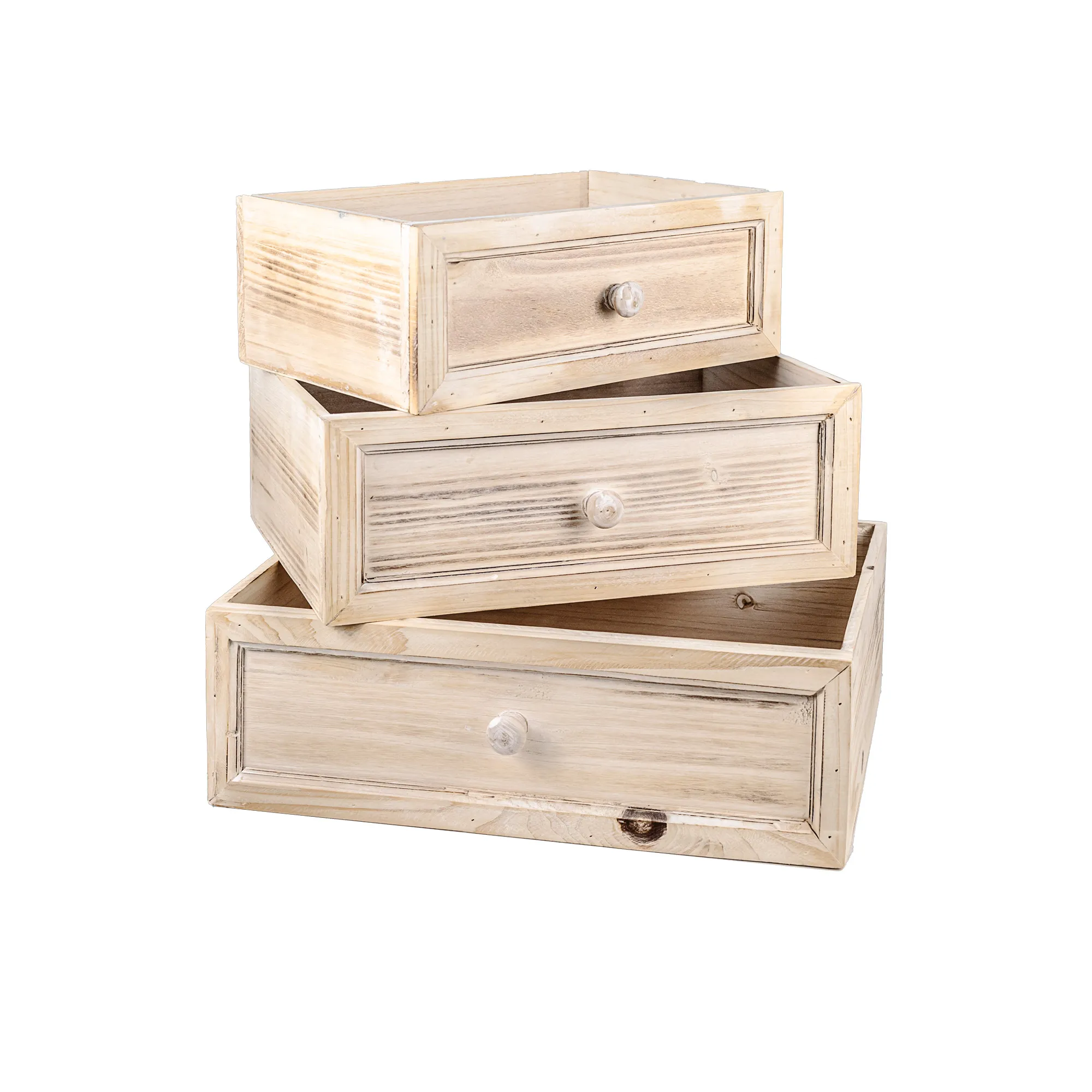 Wooden box 38x29,5xH12cm, 34x24,5xH12cm, 30x19,5xH11cm,3pcs