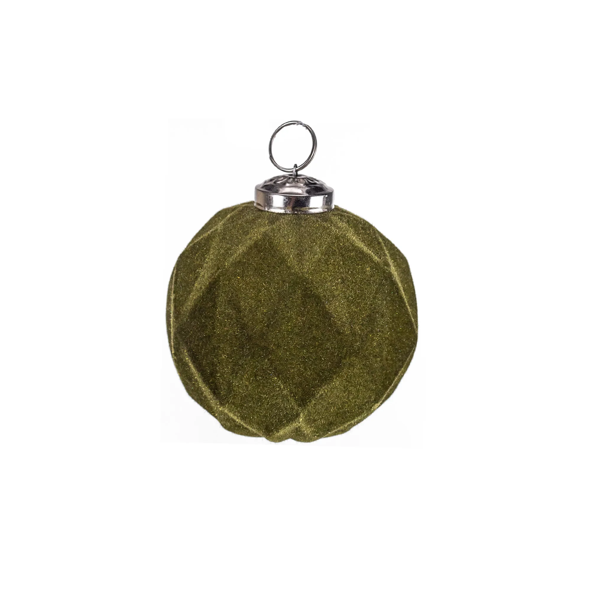 Glass christmas Ball with velvet coating, Green