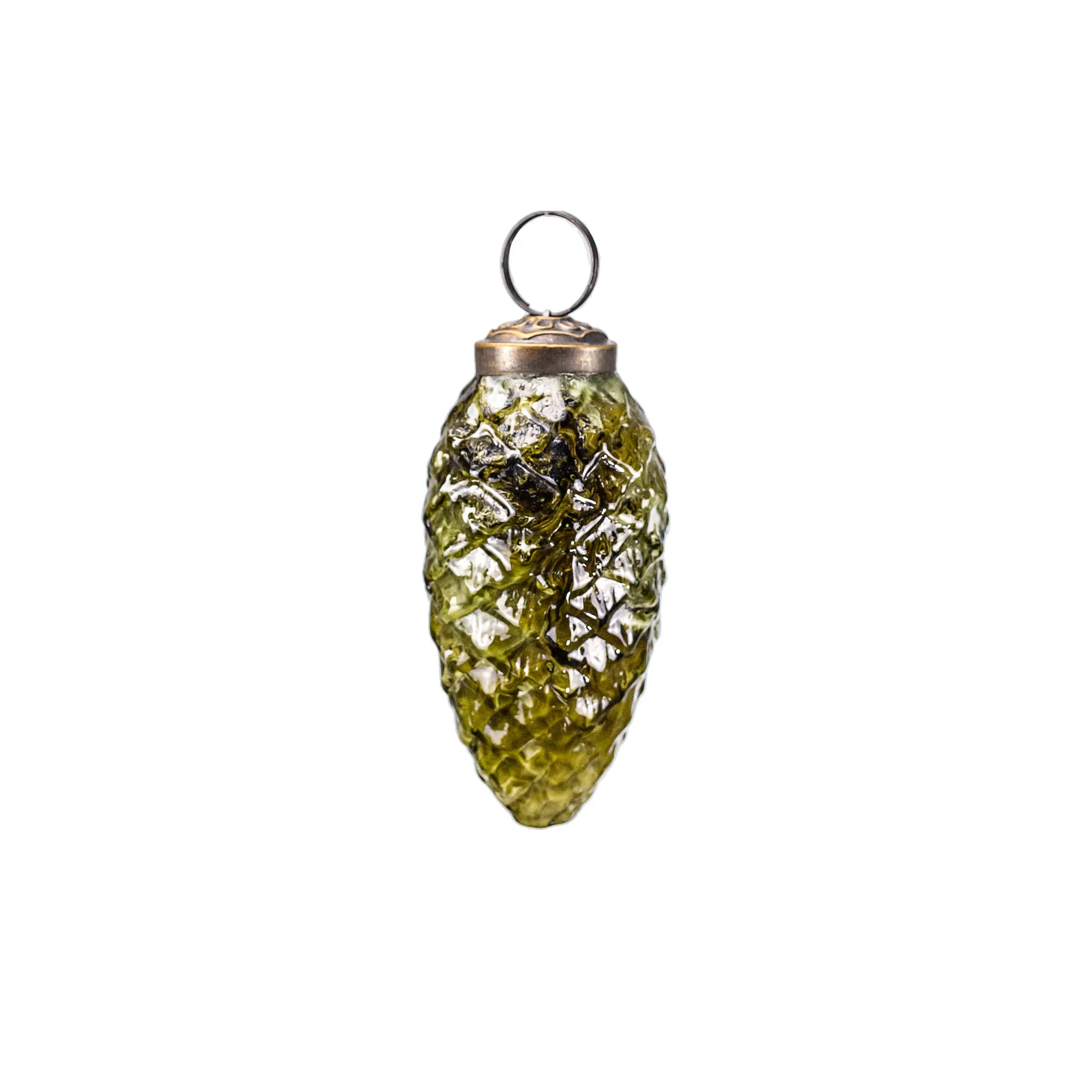 Glass christmas decoration Cone, Green