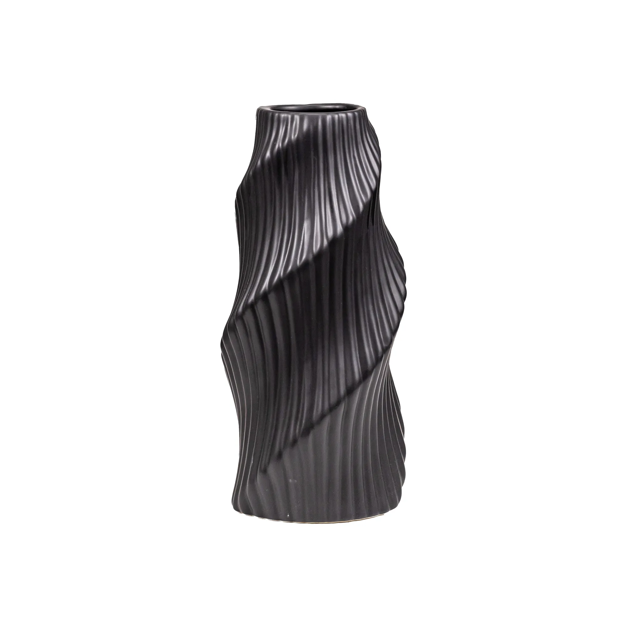 Ceramic vase Ribbed Wave