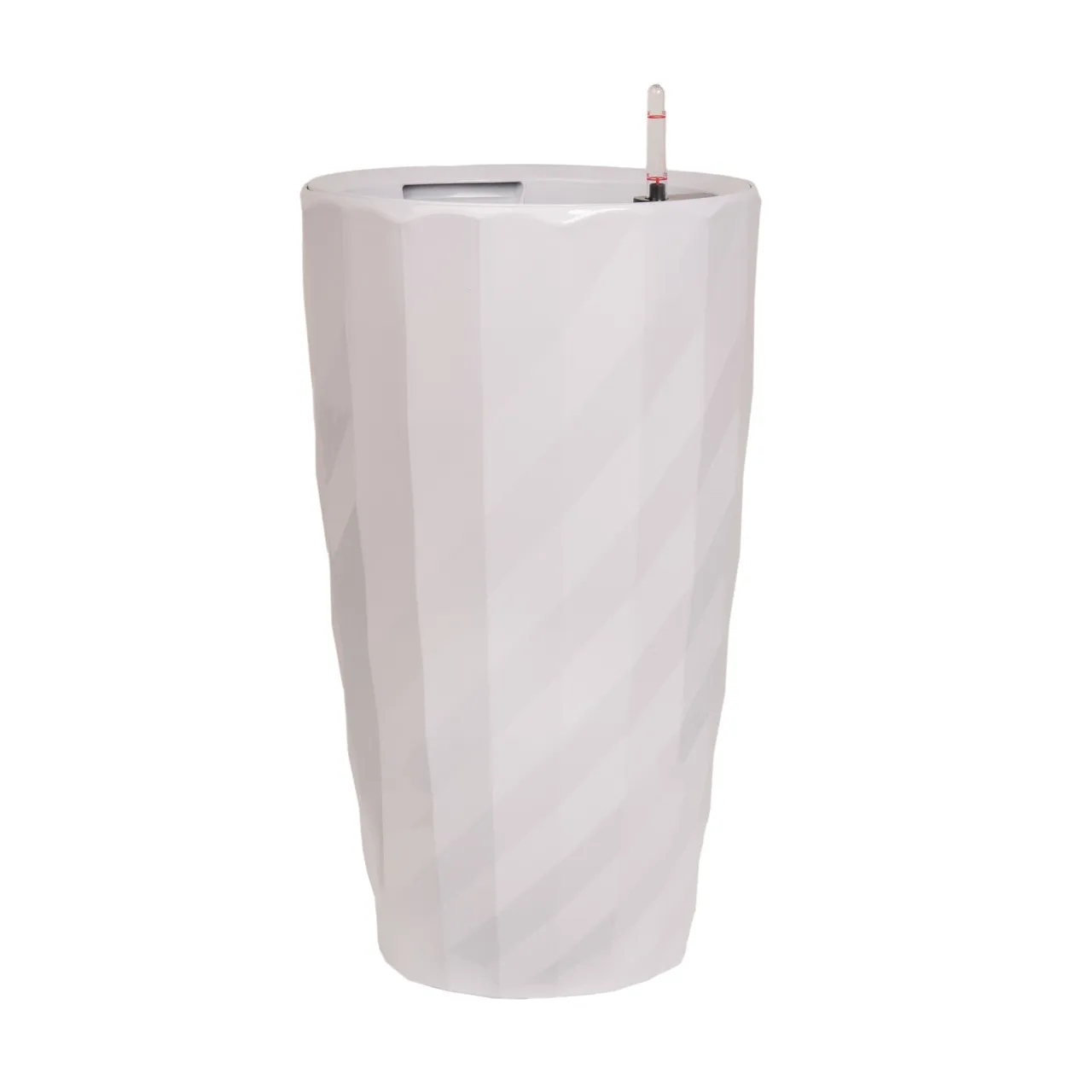 Self Watering system plant pot PLANTA VITA "Vase Rib white"