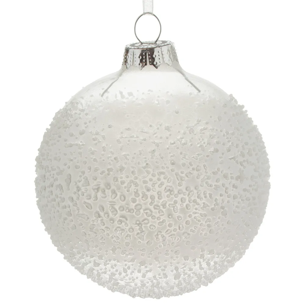 Christamas tree decoration shiny Ball Glass, Silver